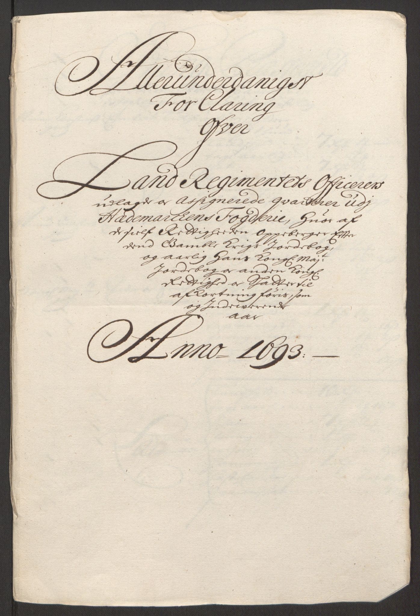 Rentekammeret inntil 1814, Reviderte regnskaper, Fogderegnskap, RA/EA-4092/R16/L1034: Fogderegnskap Hedmark, 1693, p. 154