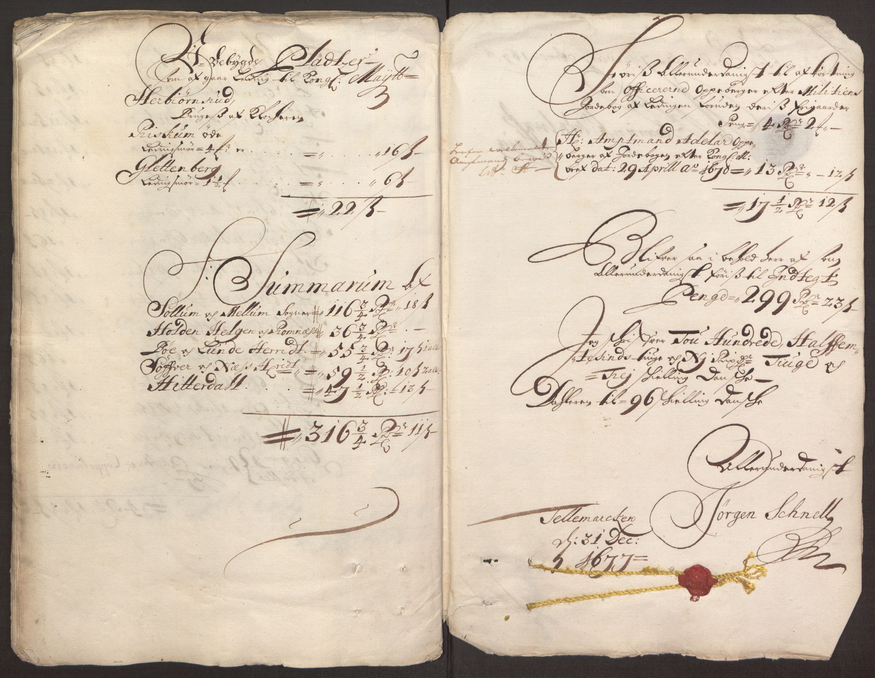 Rentekammeret inntil 1814, Reviderte regnskaper, Fogderegnskap, RA/EA-4092/R35/L2068: Fogderegnskap Øvre og Nedre Telemark, 1677, p. 45