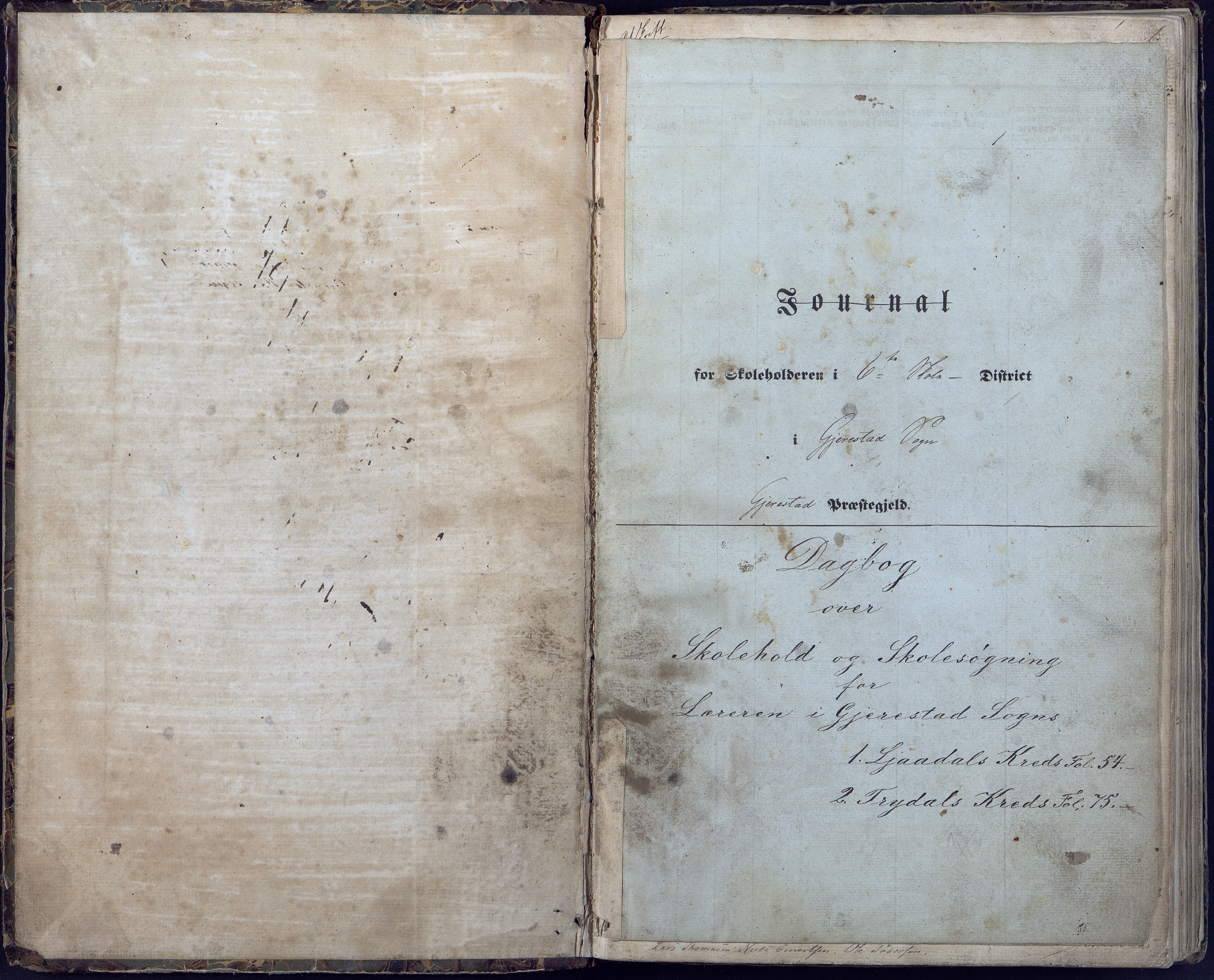 Gjerstad Kommune, Gjerstad Skole, AAKS/KA0911-550a/F02/L0004: Skolejournal/protokoll 6.skoledistrikt, 1854-1869