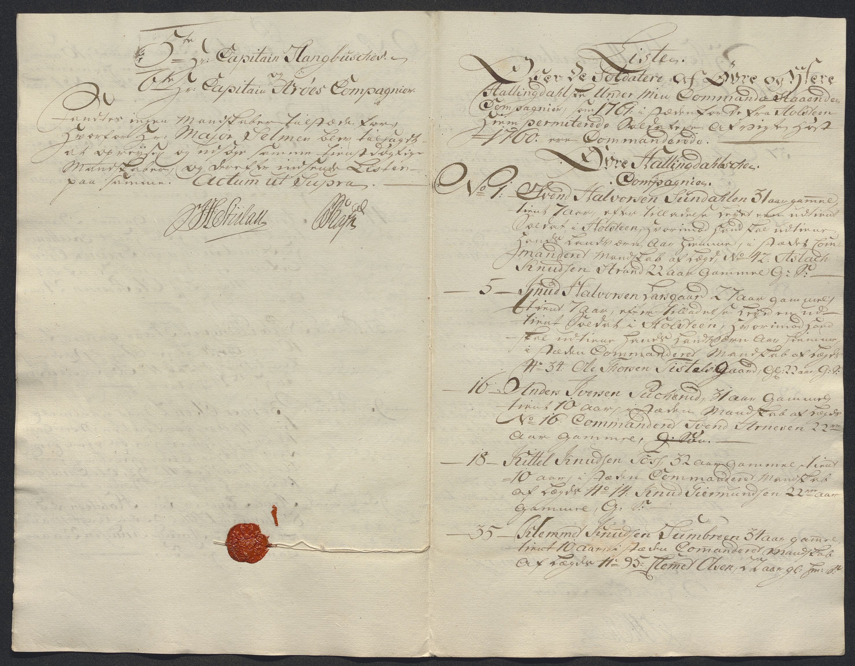 Kommanderende general (KG I) med Det norske krigsdirektorium, AV/RA-EA-5419/E/Ec/L0021: Ruller over nedkommanderte mannskap, 1758-1762, p. 586