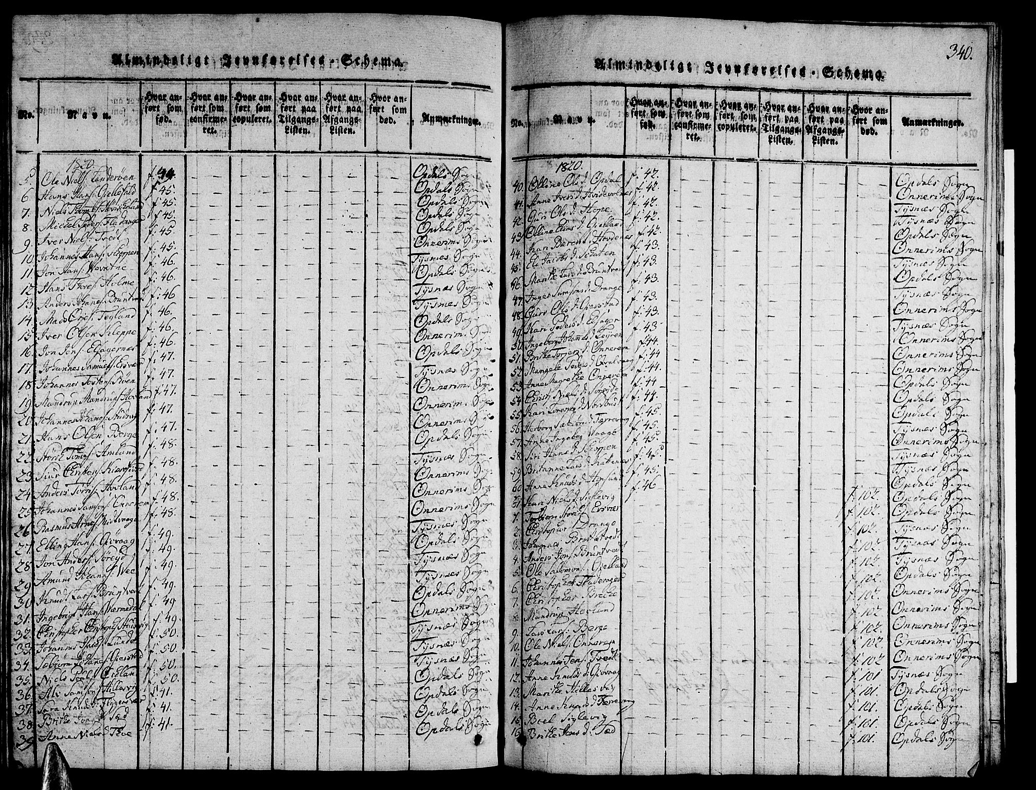 Tysnes sokneprestembete, AV/SAB-A-78601/H/Hab: Parish register (copy) no. A 1, 1816-1828, p. 340