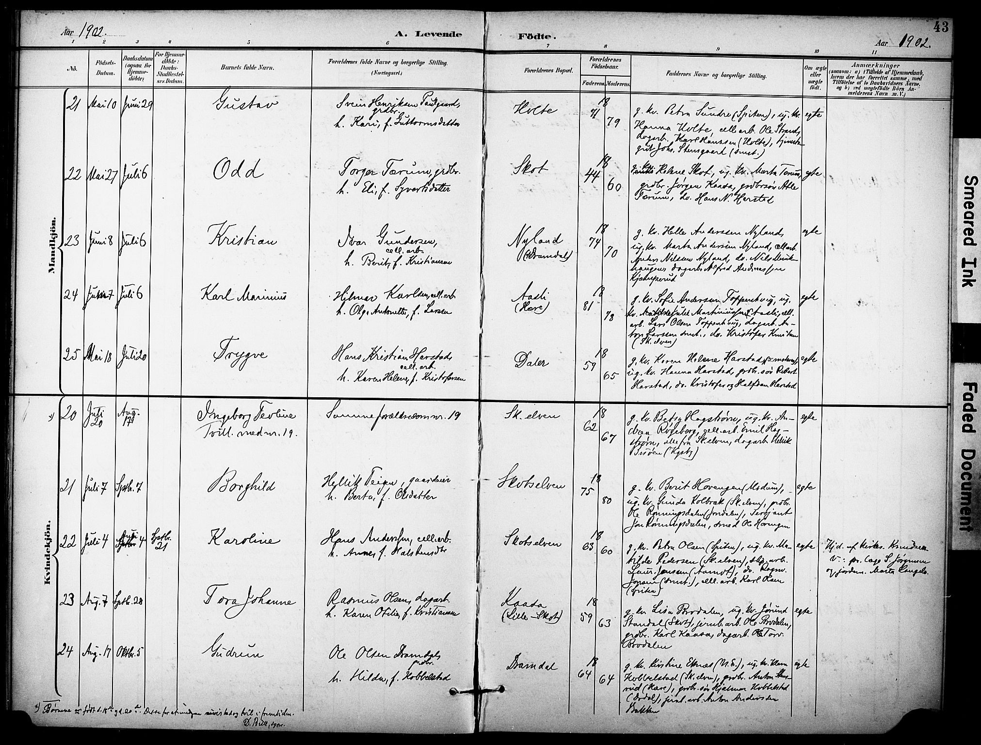 Eiker kirkebøker, AV/SAKO-A-4/F/Fc/L0003: Parish register (official) no. III 3, 1897-1981, p. 43