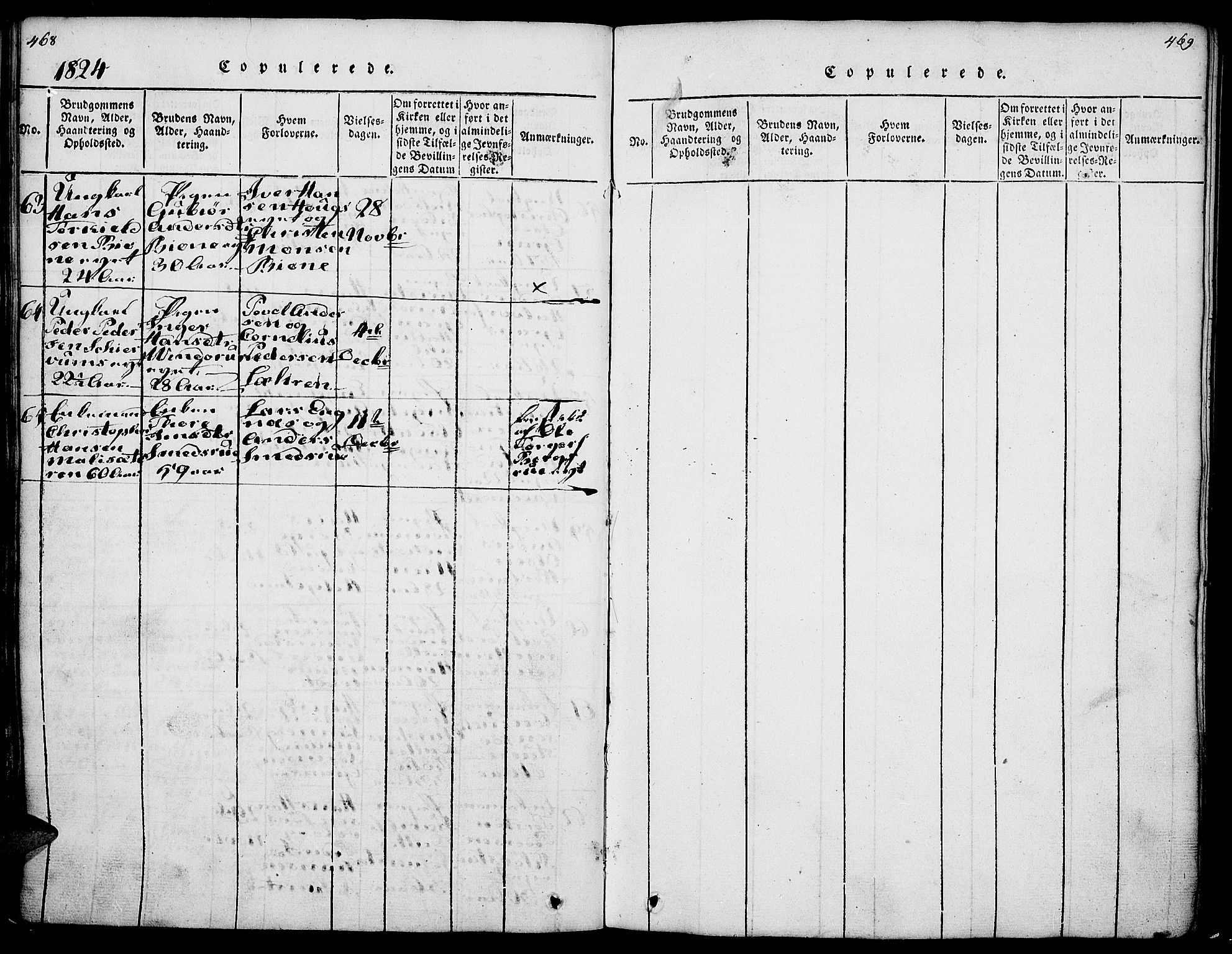 Gran prestekontor, SAH/PREST-112/H/Ha/Haa/L0009: Parish register (official) no. 9, 1815-1824, p. 468-469