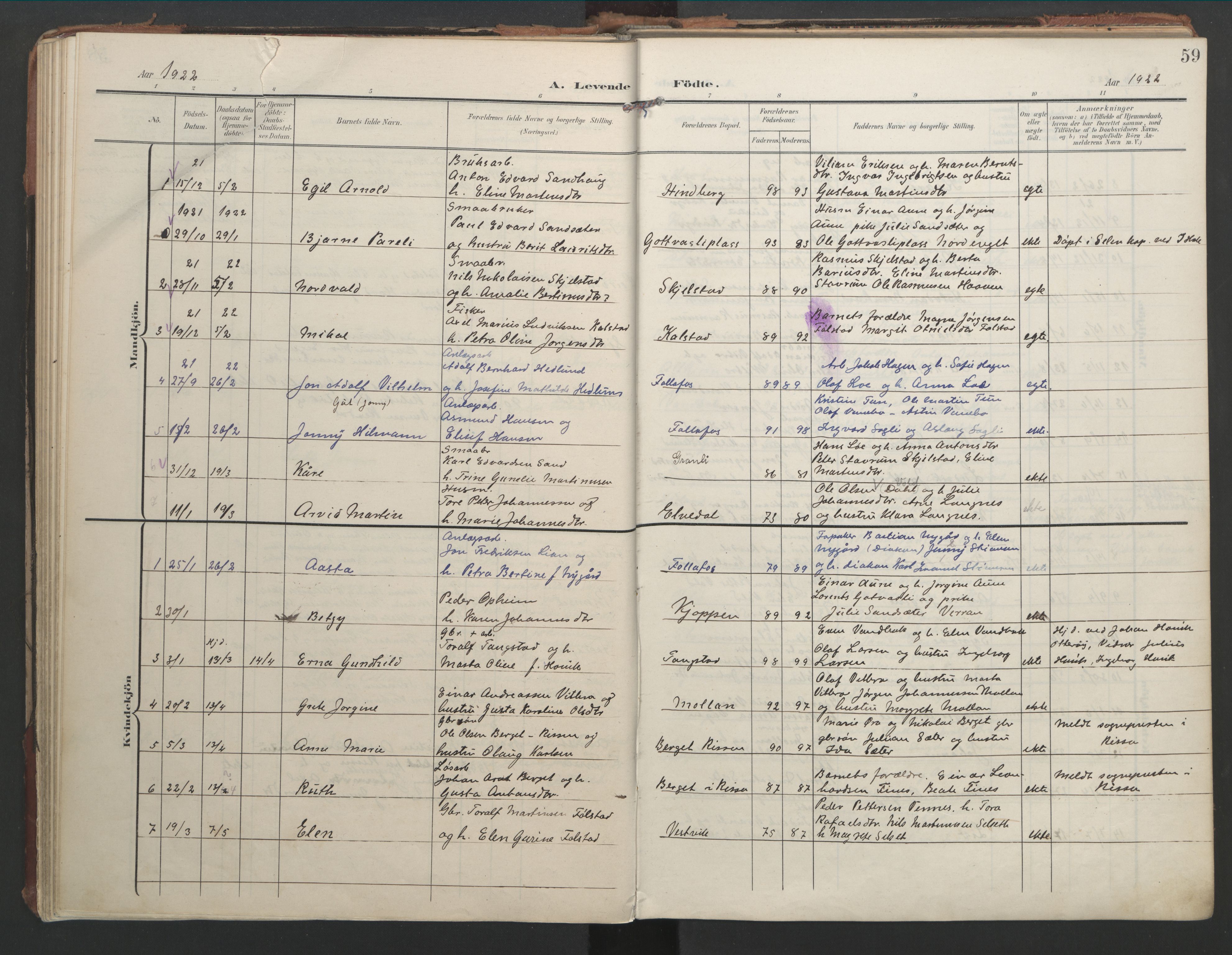 Ministerialprotokoller, klokkerbøker og fødselsregistre - Nord-Trøndelag, SAT/A-1458/744/L0421: Parish register (official) no. 744A05, 1905-1930, p. 59