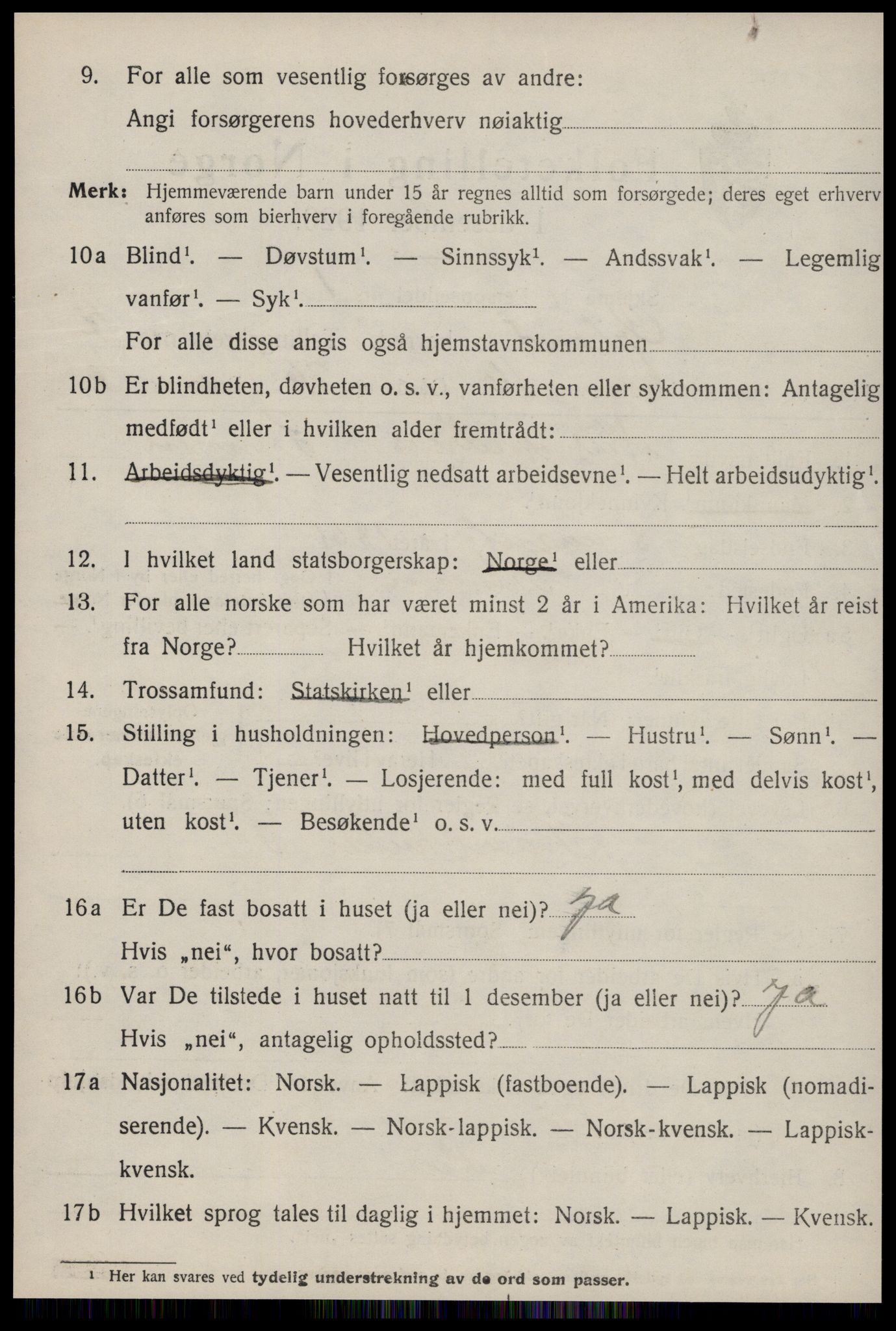 SAT, 1920 census for Ørland, 1920, p. 6256