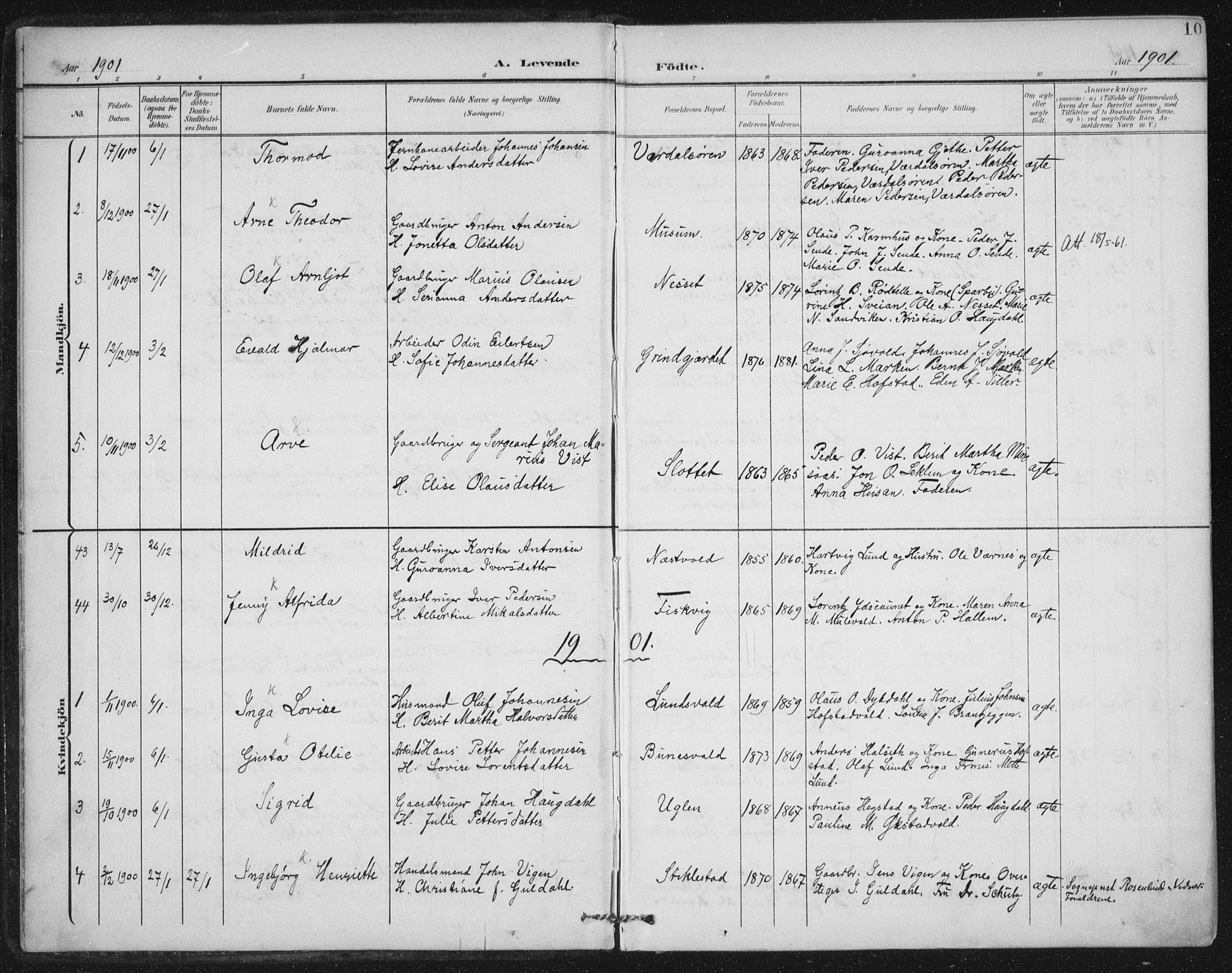 Ministerialprotokoller, klokkerbøker og fødselsregistre - Nord-Trøndelag, SAT/A-1458/723/L0246: Parish register (official) no. 723A15, 1900-1917, p. 10