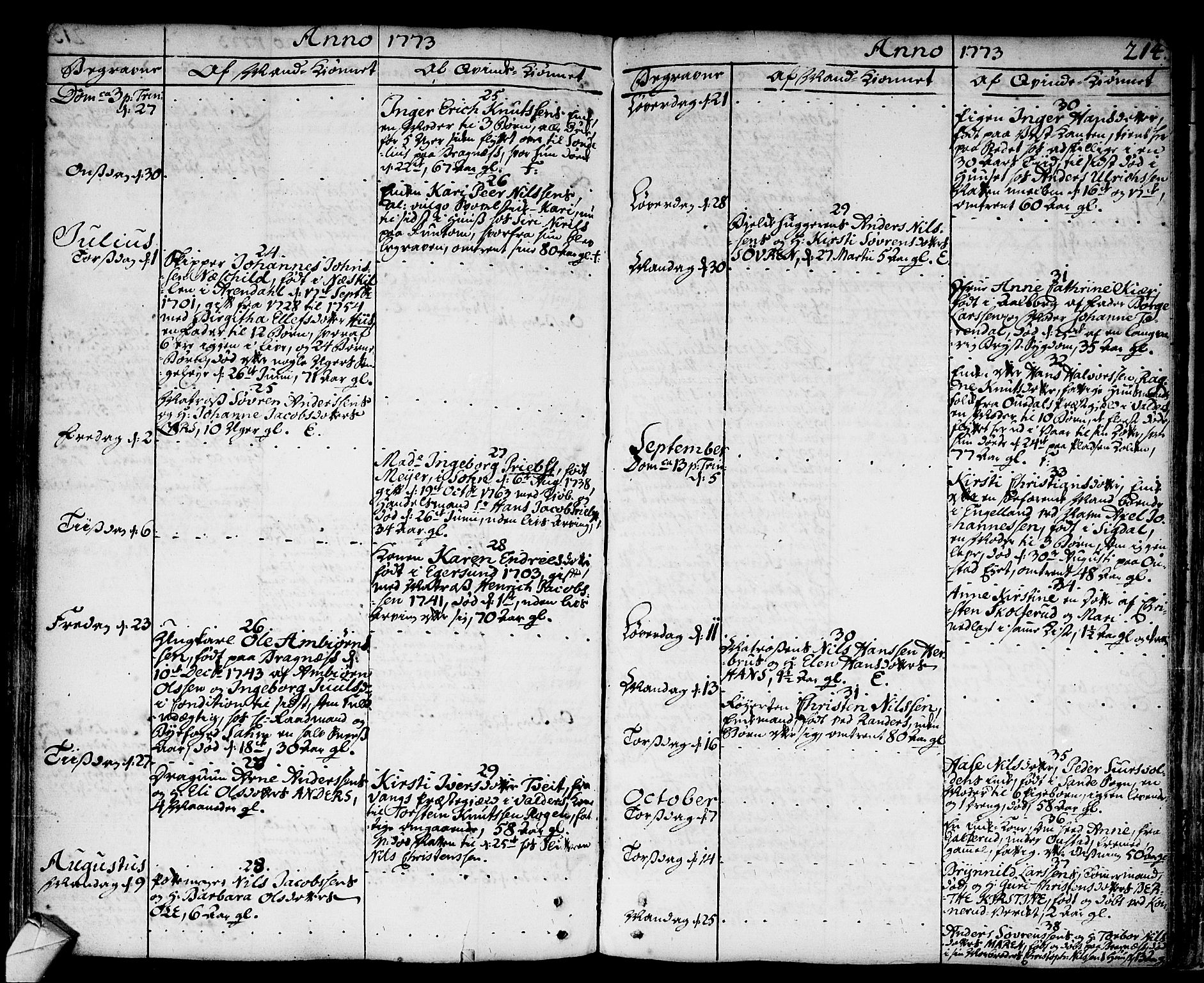 Strømsø kirkebøker, AV/SAKO-A-246/F/Fa/L0009: Parish register (official) no. I 9, 1752-1791, p. 214