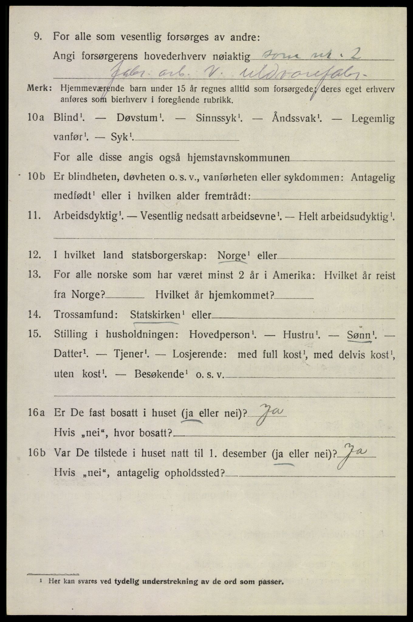 SAST, 1920 census for Gjesdal, 1920, p. 1027