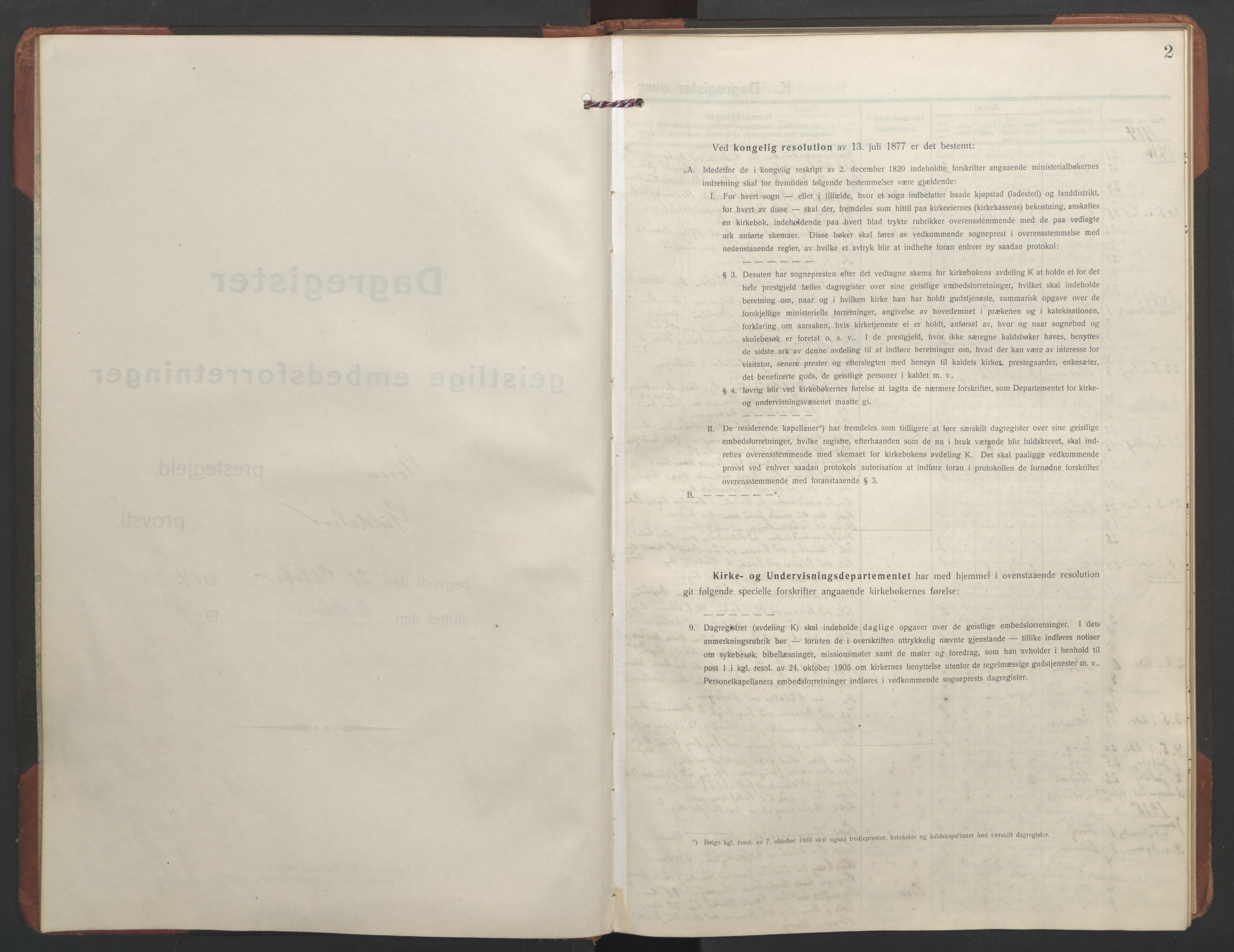Ministerialprotokoller, klokkerbøker og fødselsregistre - Sør-Trøndelag, SAT/A-1456/687/L1013: Diary records no. 687B02, 1914-1936, p. 2