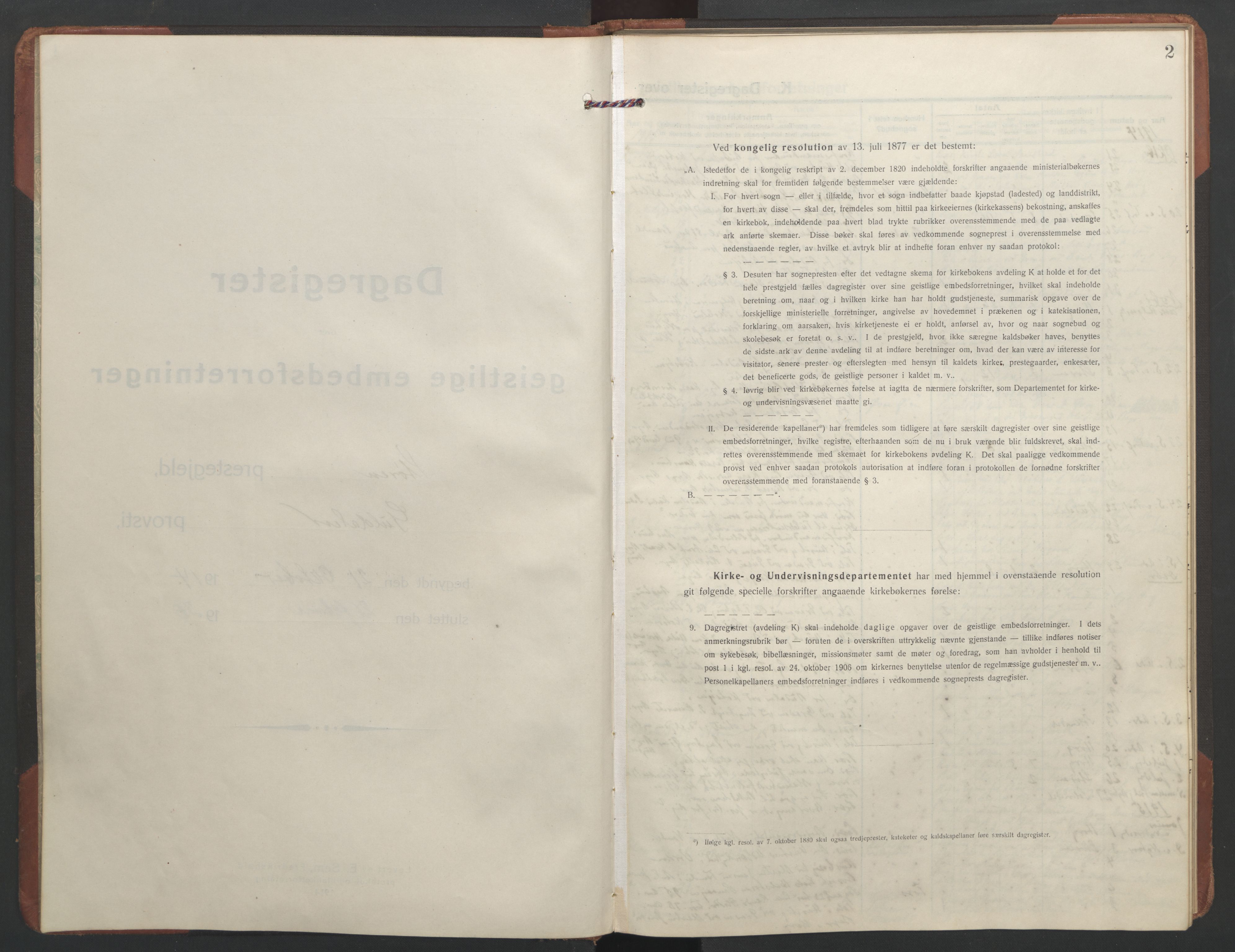 Ministerialprotokoller, klokkerbøker og fødselsregistre - Sør-Trøndelag, AV/SAT-A-1456/687/L1013: Diary records no. 687B02, 1914-1936, p. 2