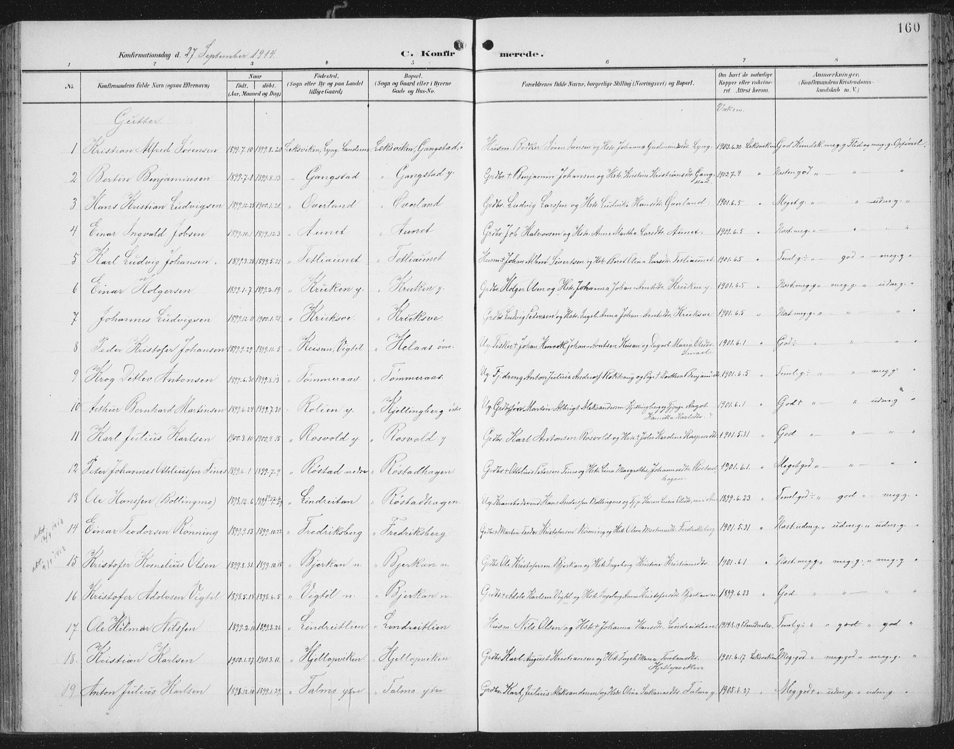 Ministerialprotokoller, klokkerbøker og fødselsregistre - Nord-Trøndelag, SAT/A-1458/701/L0011: Parish register (official) no. 701A11, 1899-1915, p. 160