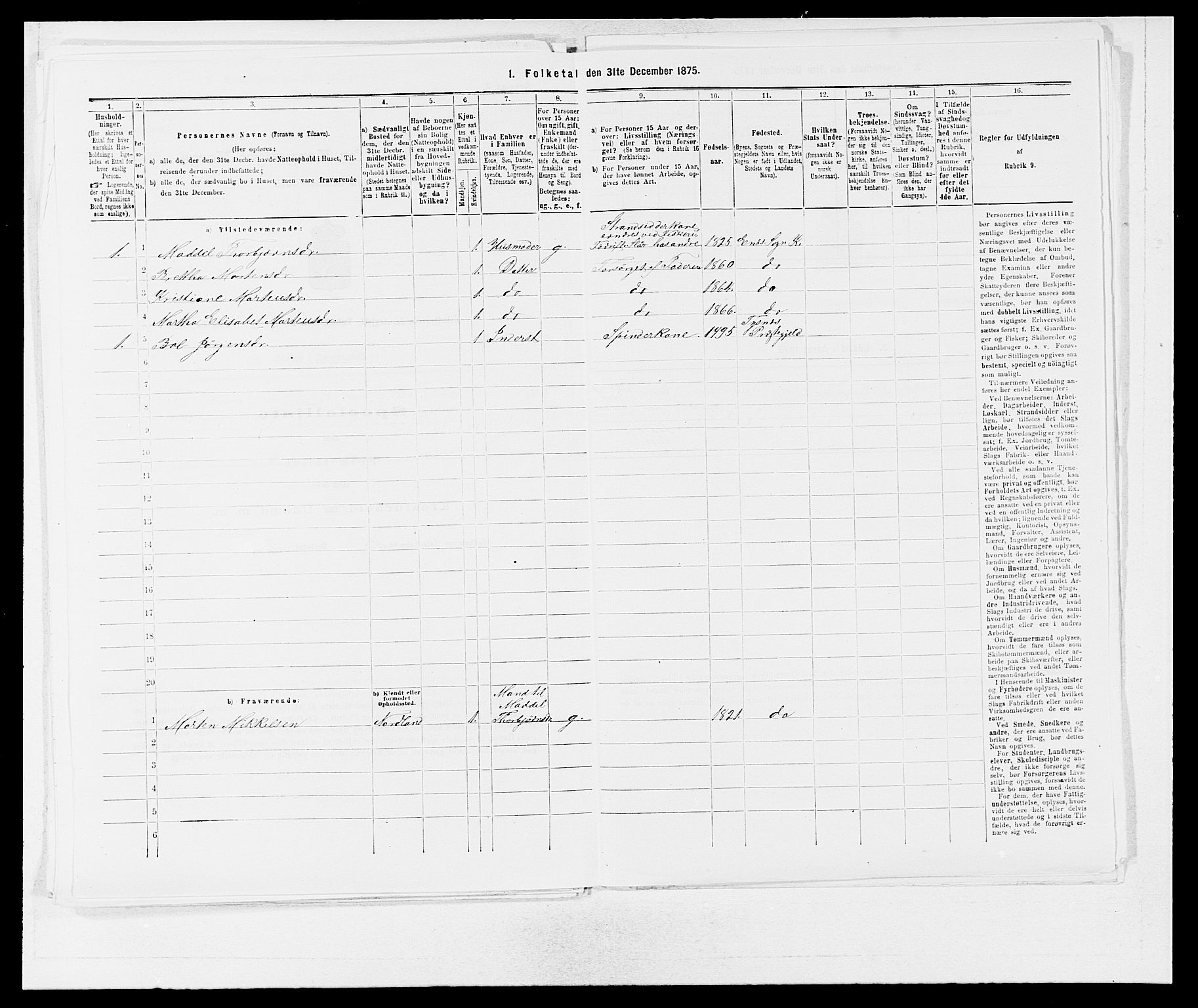 SAB, 1875 census for 1224P Kvinnherad, 1875, p. 468