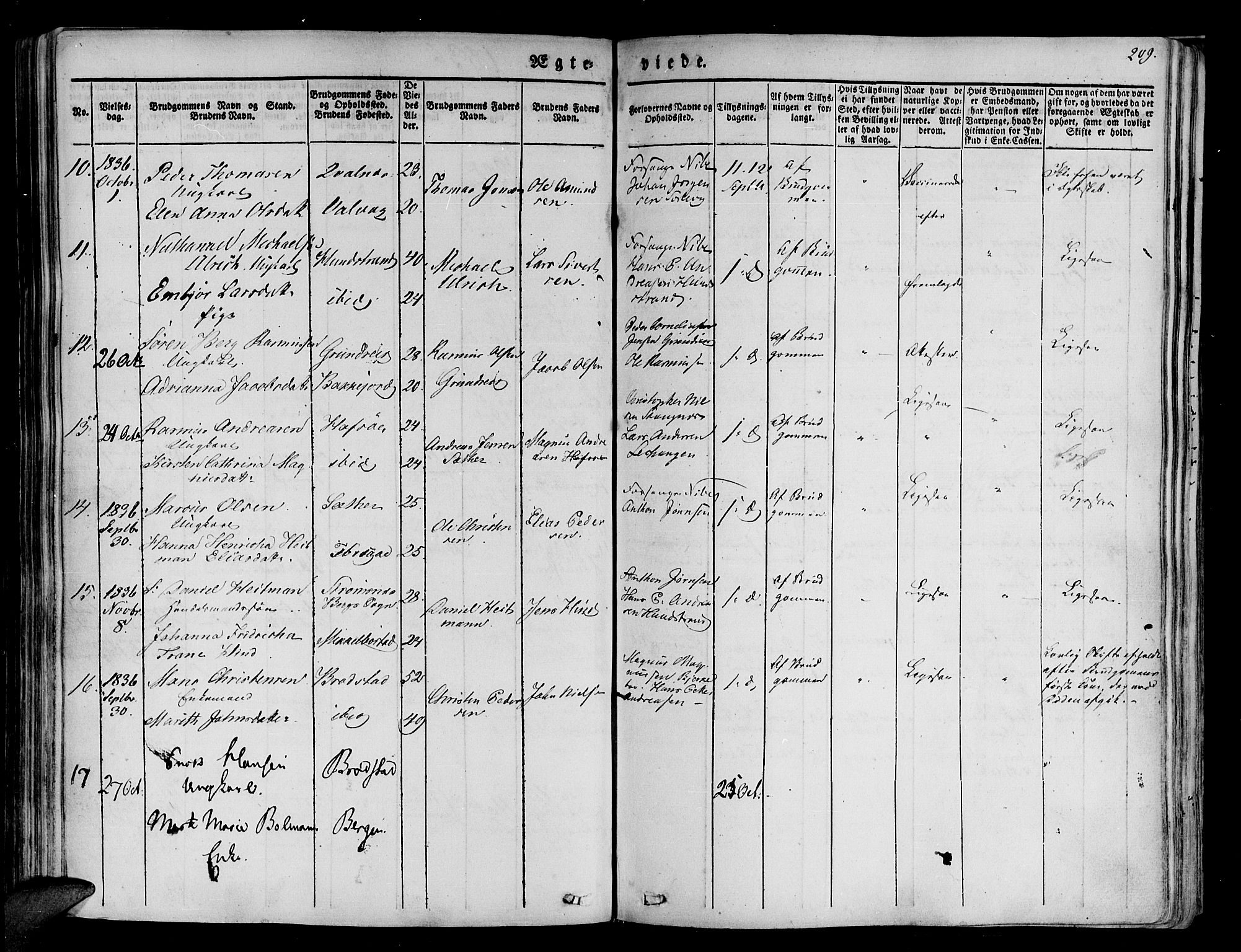 Tranøy sokneprestkontor, SATØ/S-1313/I/Ia/Iaa/L0005kirke: Parish register (official) no. 5, 1829-1844, p. 209