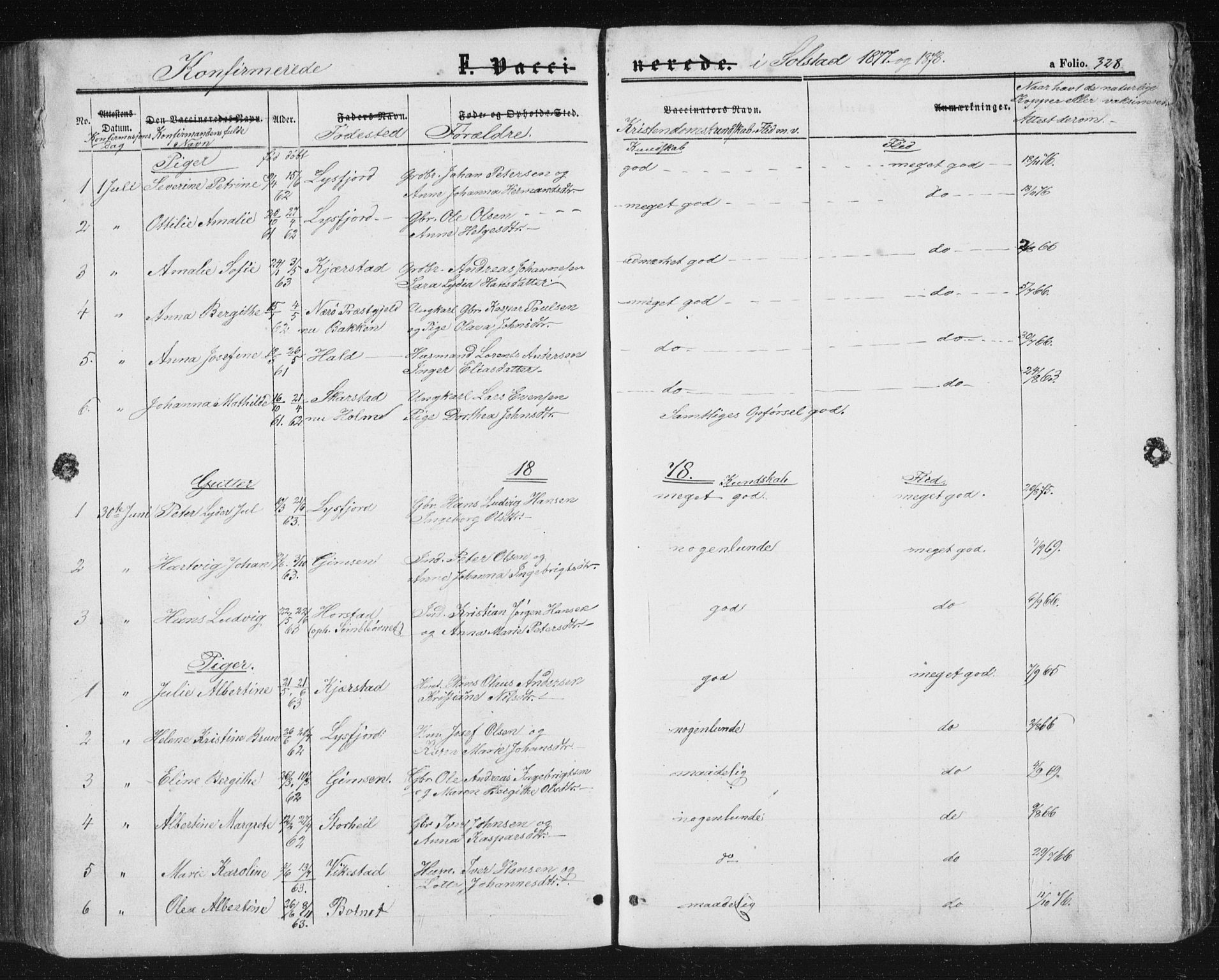 Ministerialprotokoller, klokkerbøker og fødselsregistre - Nordland, AV/SAT-A-1459/810/L0159: Parish register (copy) no. 810C02 /2, 1863-1883, p. 328