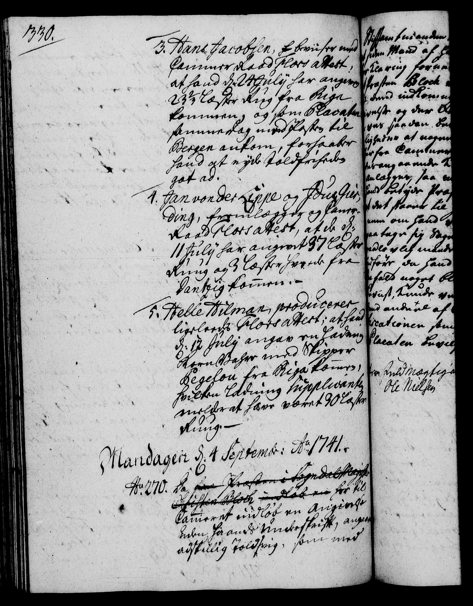 Rentekammeret, Kammerkanselliet, RA/EA-3111/G/Gh/Gha/L0023: Norsk ekstraktmemorialprotokoll (merket RK 53.68), 1741-1742, p. 330