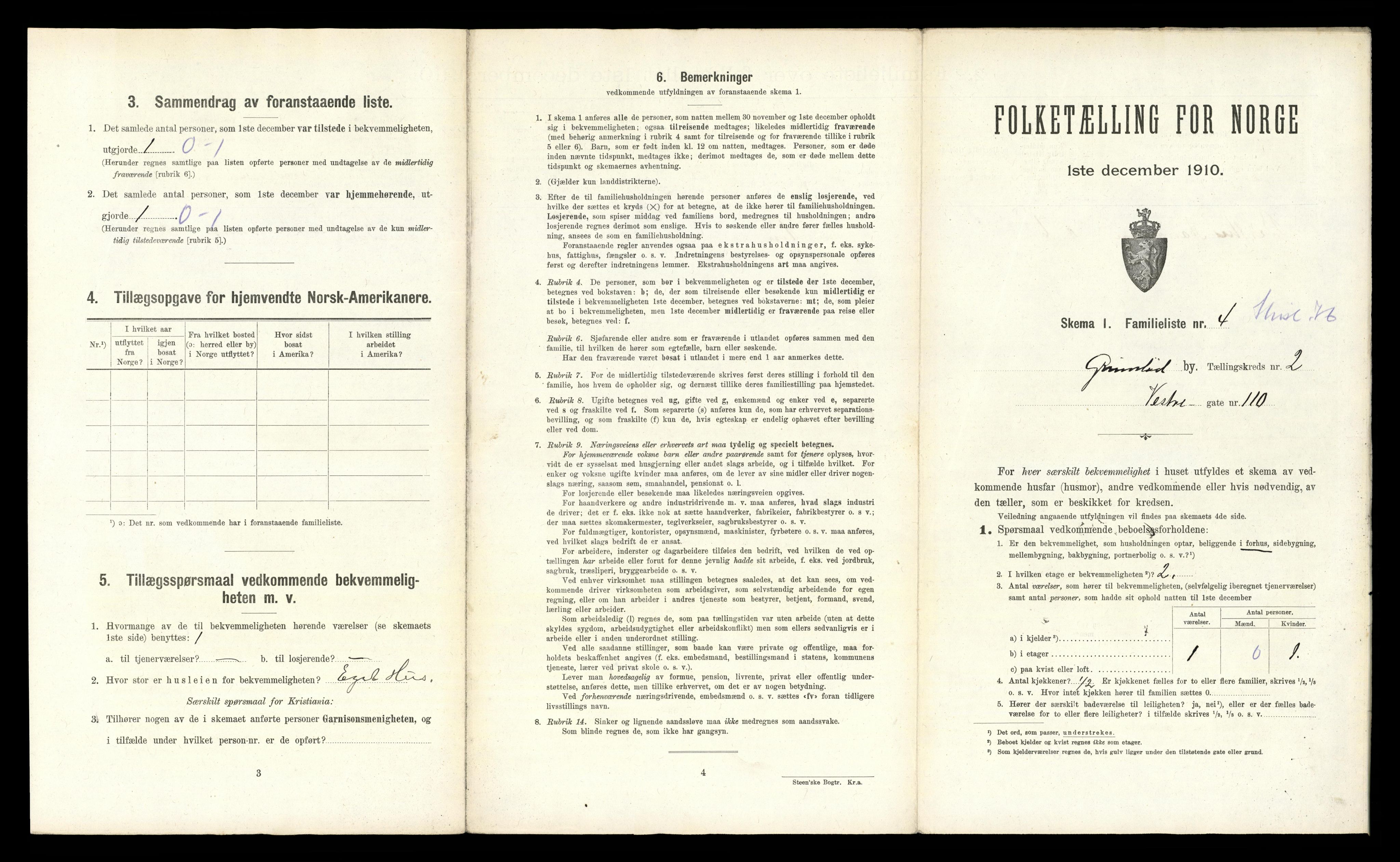 RA, 1910 census for Grimstad, 1910, p. 984