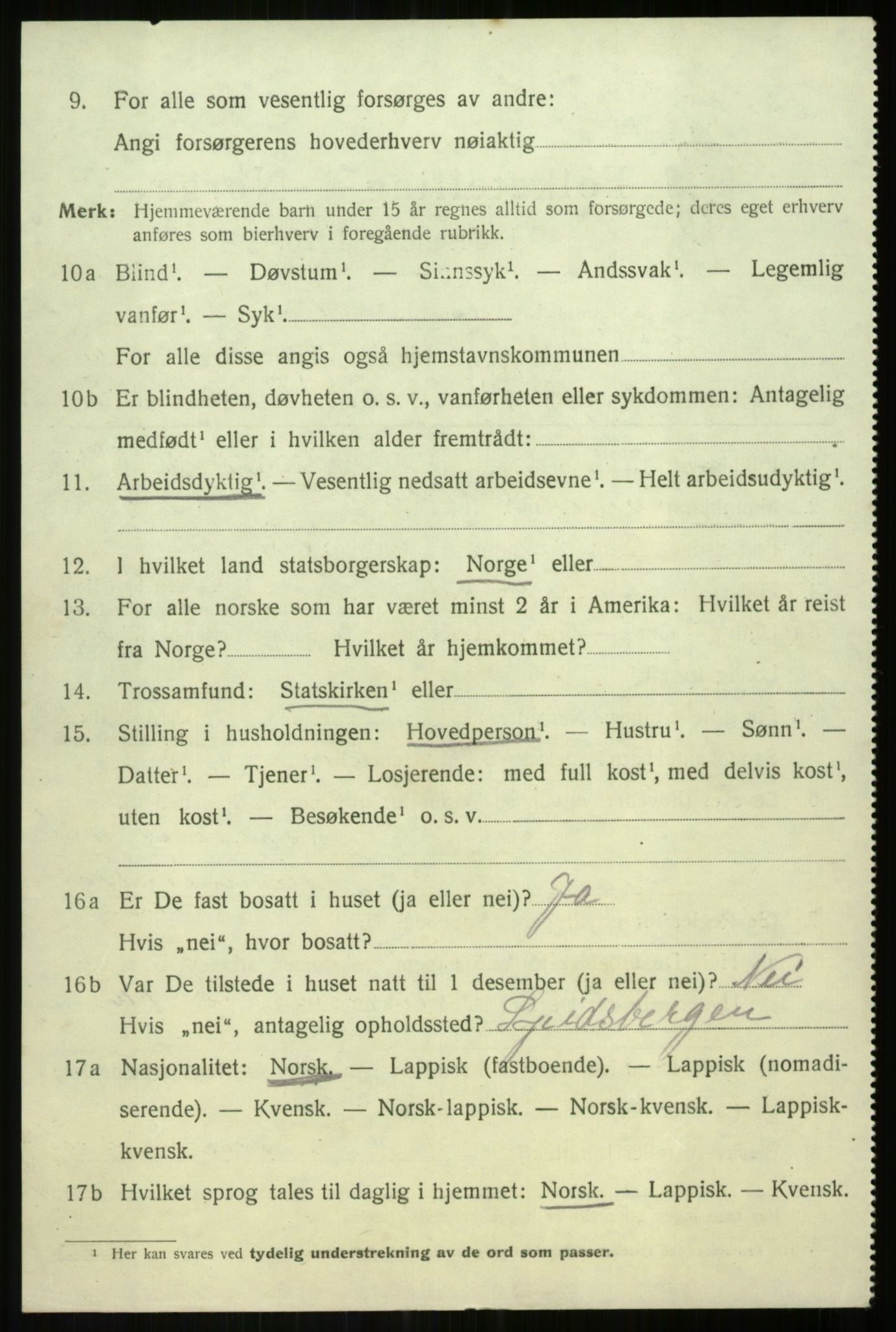 SATØ, 1920 census for Torsken, 1920, p. 688