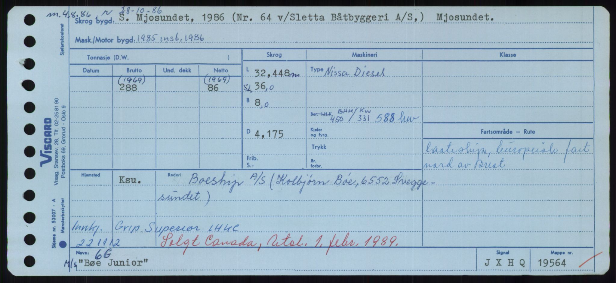 Sjøfartsdirektoratet med forløpere, Skipsmålingen, RA/S-1627/H/Hd/L0006: Fartøy, Byg-Båt, p. 805