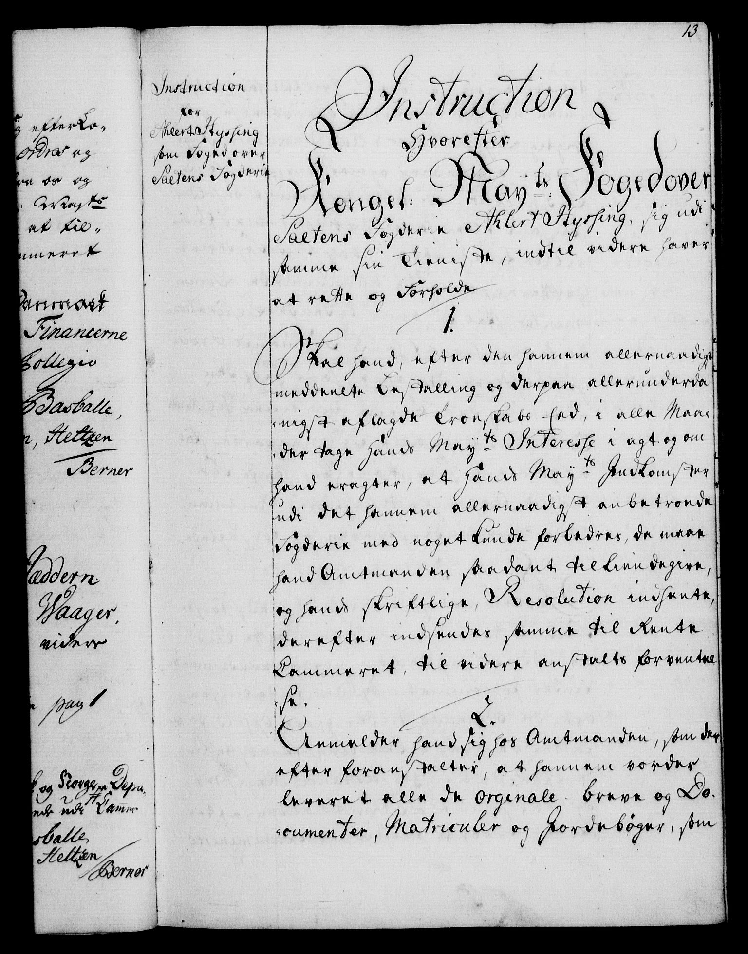 Rentekammeret, Kammerkanselliet, RA/EA-3111/G/Gg/Ggi/L0003: Norsk instruksjonsprotokoll med register (merket RK 53.36), 1751-1775, p. 13