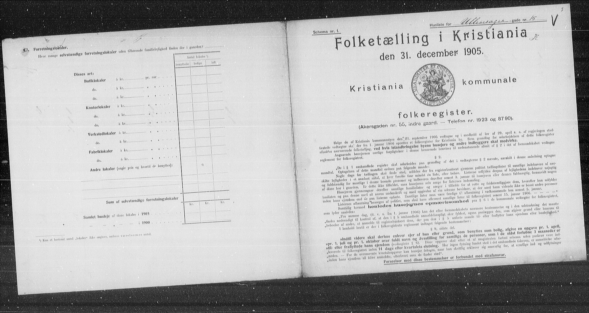 OBA, Municipal Census 1905 for Kristiania, 1905, p. 62381