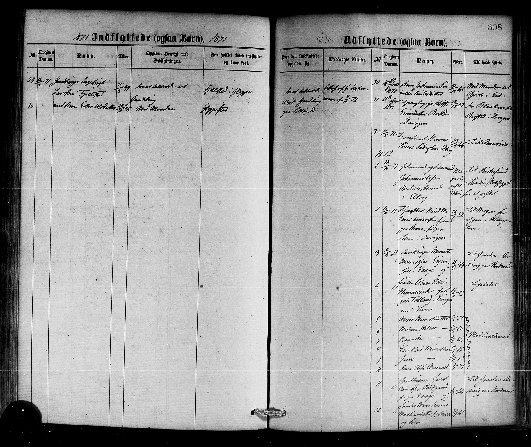 Selje sokneprestembete, SAB/A-99938/H/Ha/Haa/Haaa: Parish register (official) no. A 12, 1870-1880, p. 308