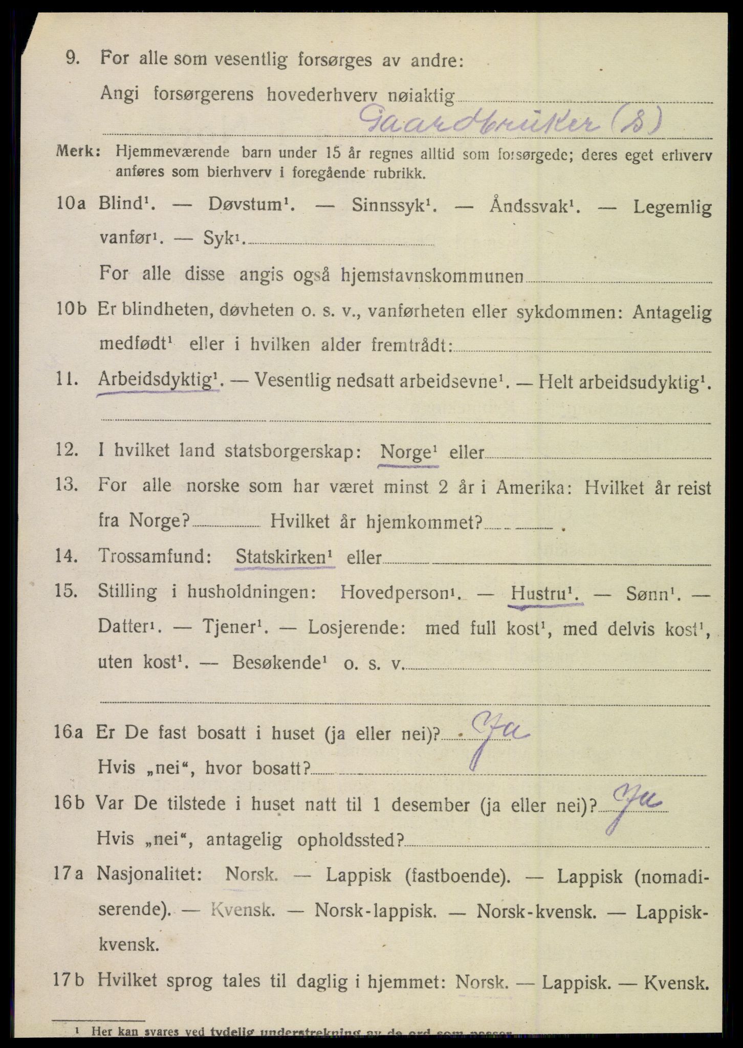 SAT, 1920 census for Leksvik, 1920, p. 4819