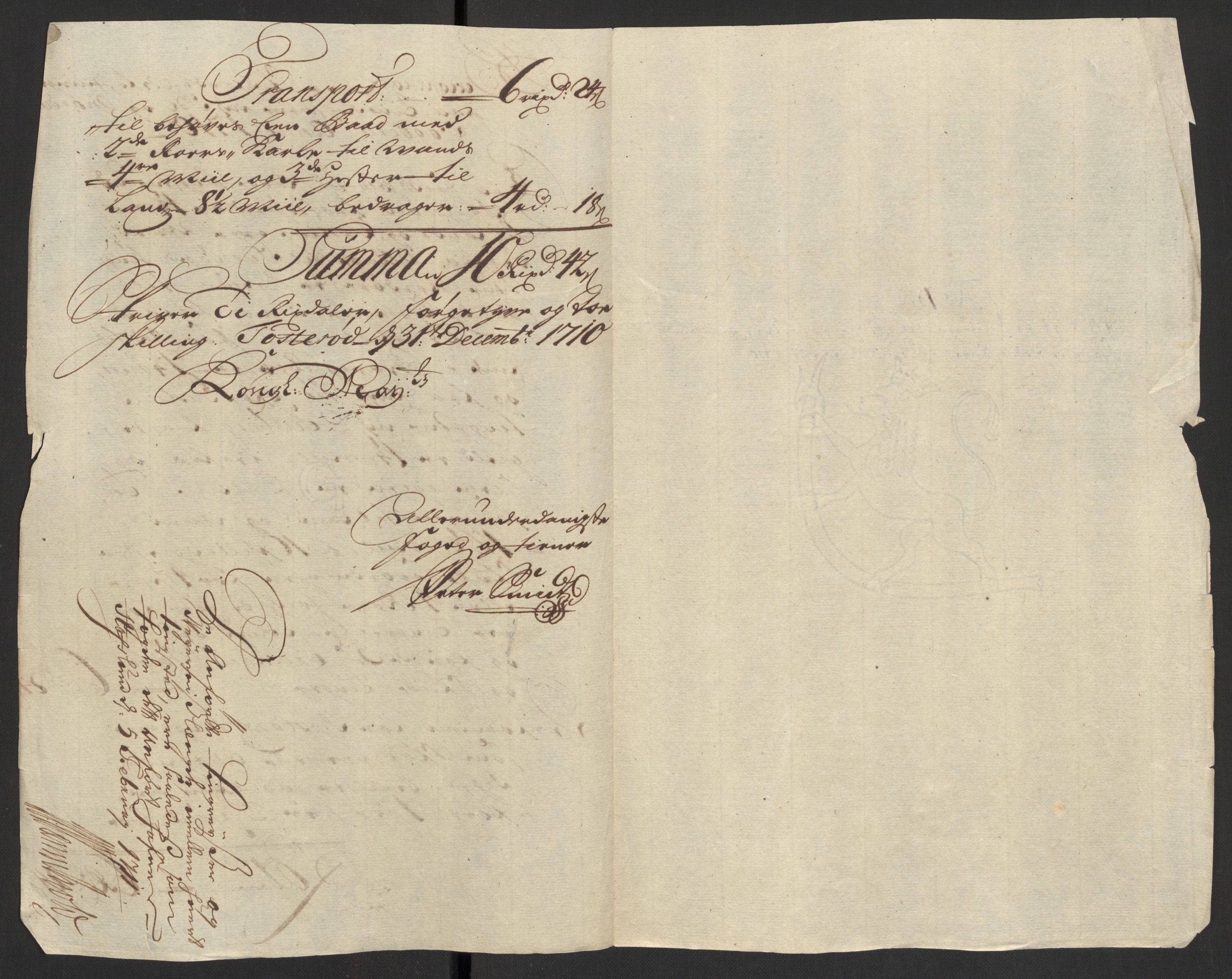 Rentekammeret inntil 1814, Reviderte regnskaper, Fogderegnskap, AV/RA-EA-4092/R01/L0019: Fogderegnskap Idd og Marker, 1710, p. 133