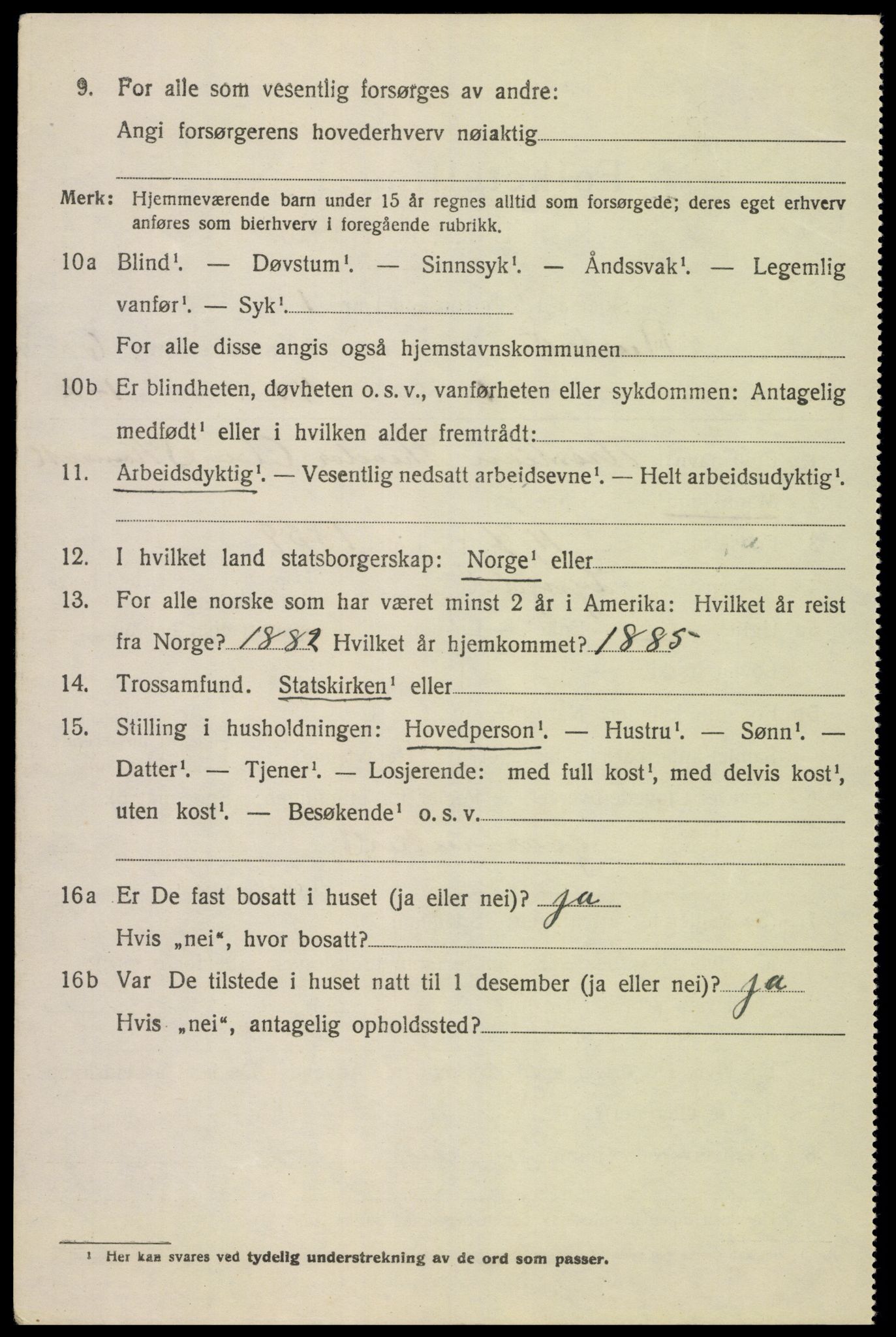 SAK, 1920 census for Austad, 1920, p. 1876