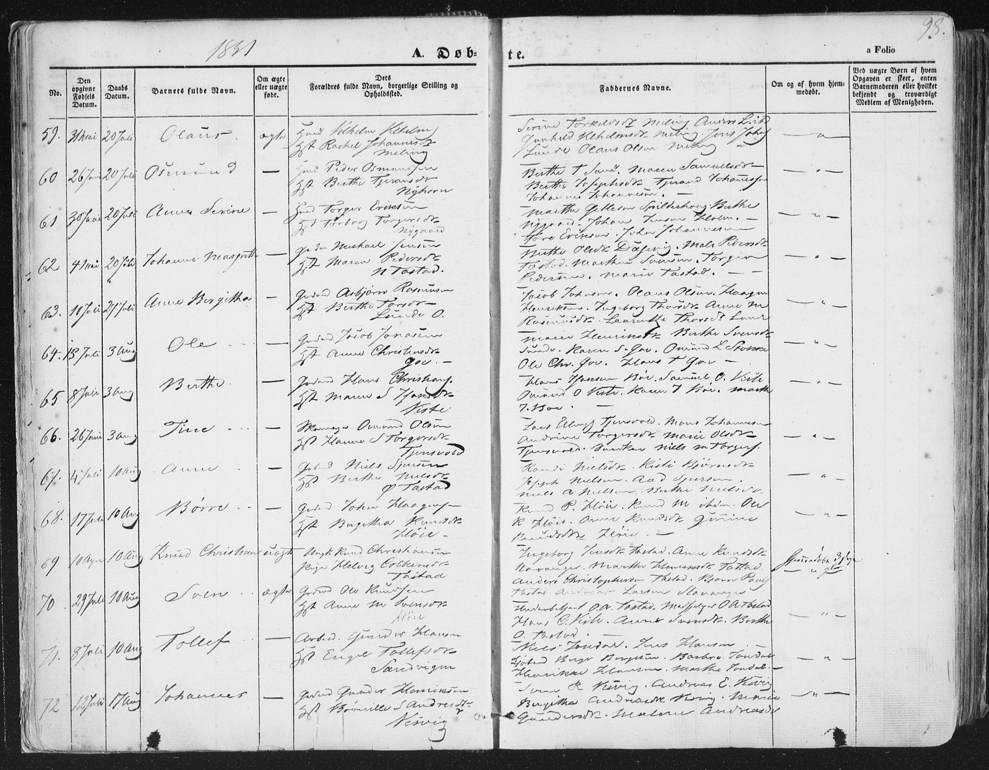 Hetland sokneprestkontor, AV/SAST-A-101826/30/30BA/L0002: Parish register (official) no. A 2, 1849-1869, p. 28