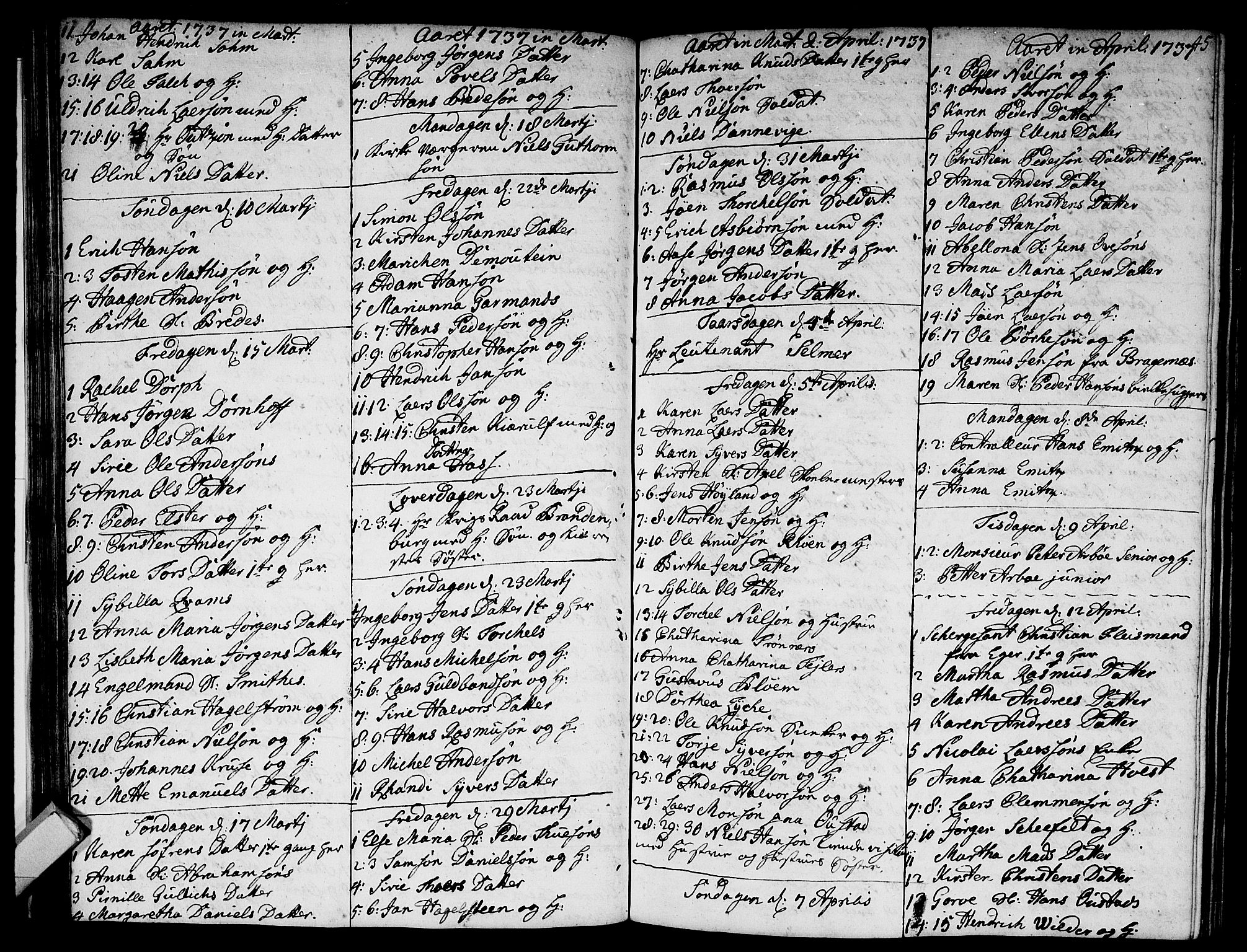 Strømsø kirkebøker, AV/SAKO-A-246/F/Fa/L0005: Parish register (official) no. I 5, 1734-1739, p. 45
