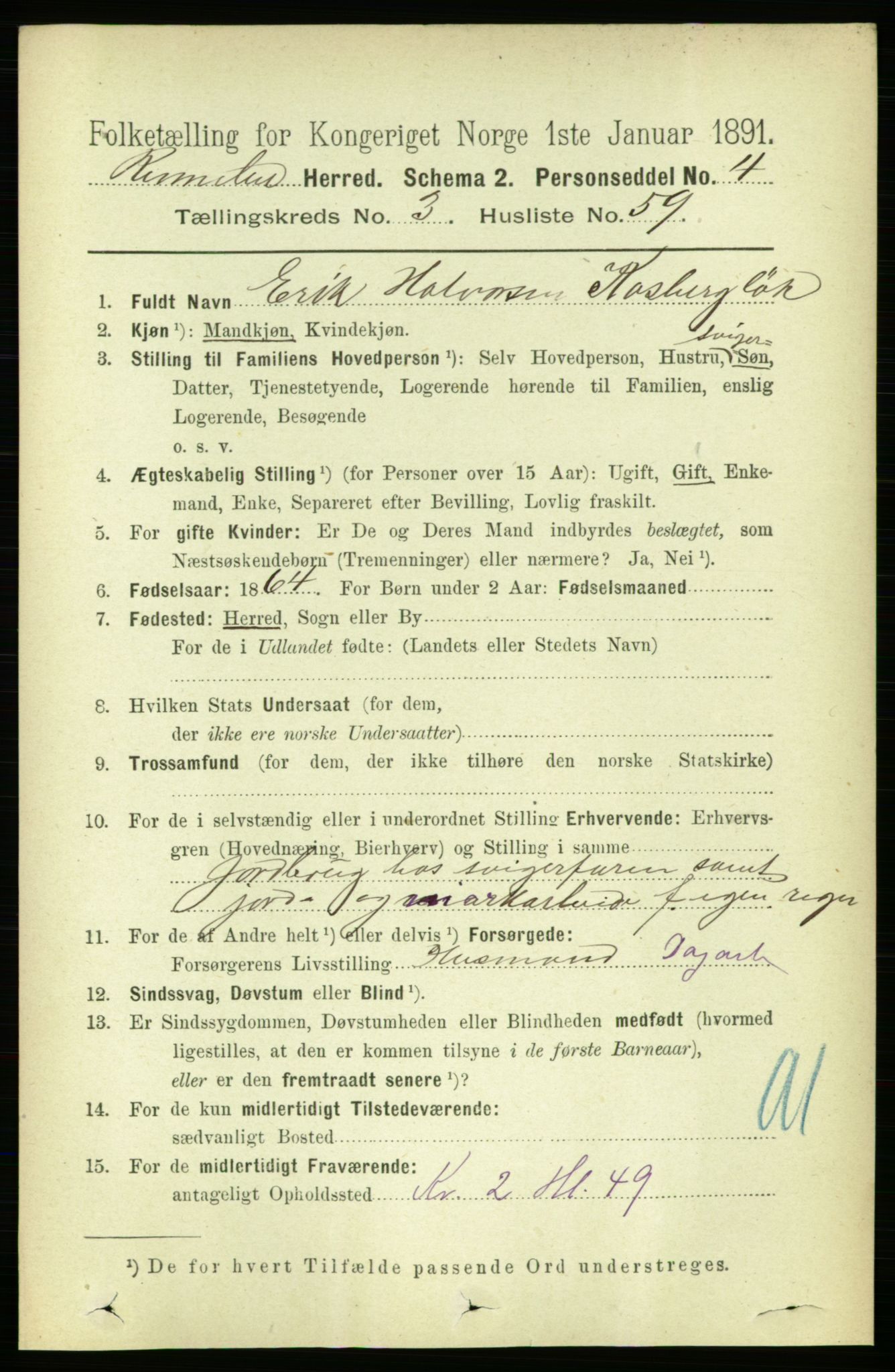 RA, 1891 census for 1635 Rennebu, 1891, p. 1682