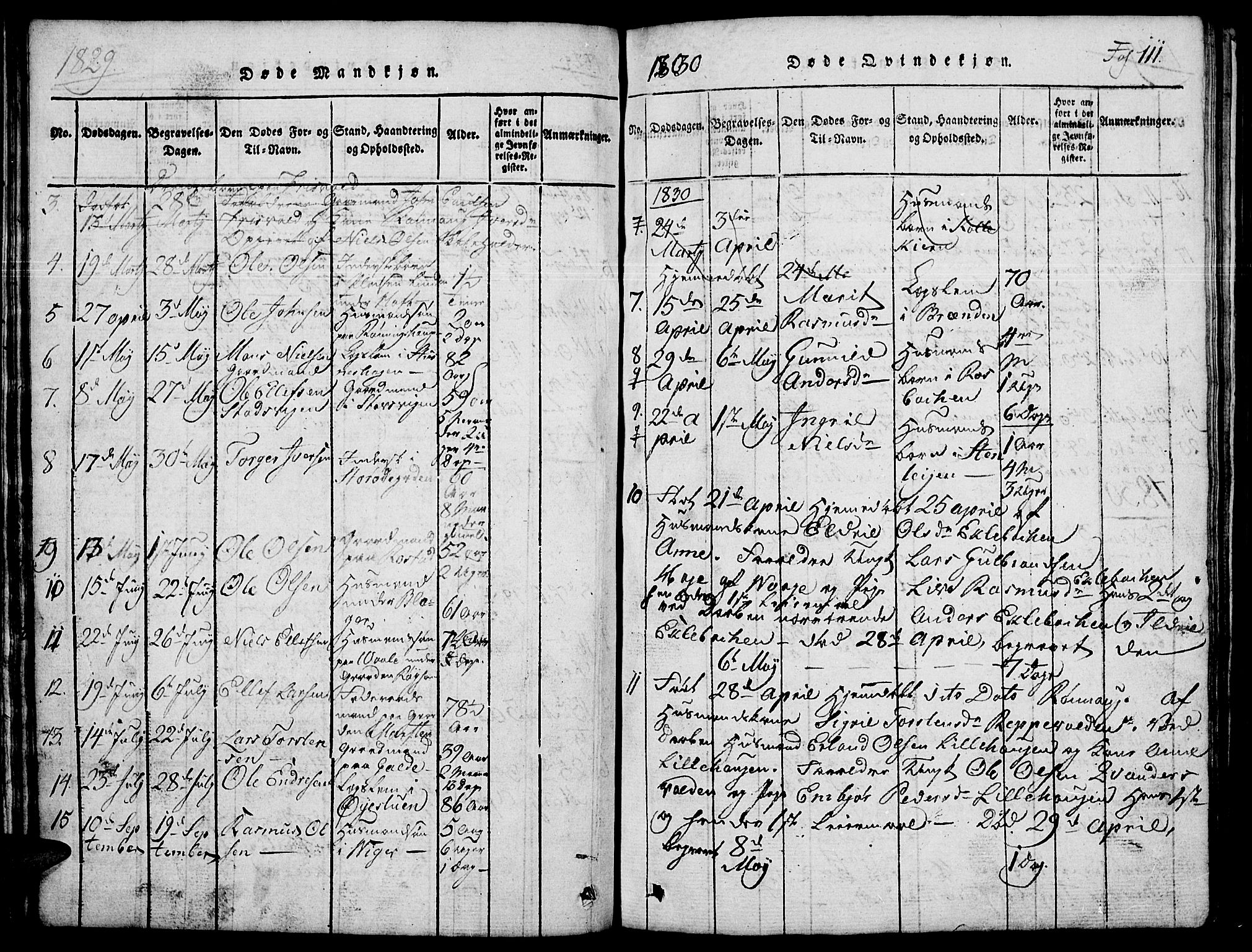 Lom prestekontor, SAH/PREST-070/L/L0001: Parish register (copy) no. 1, 1815-1836, p. 111