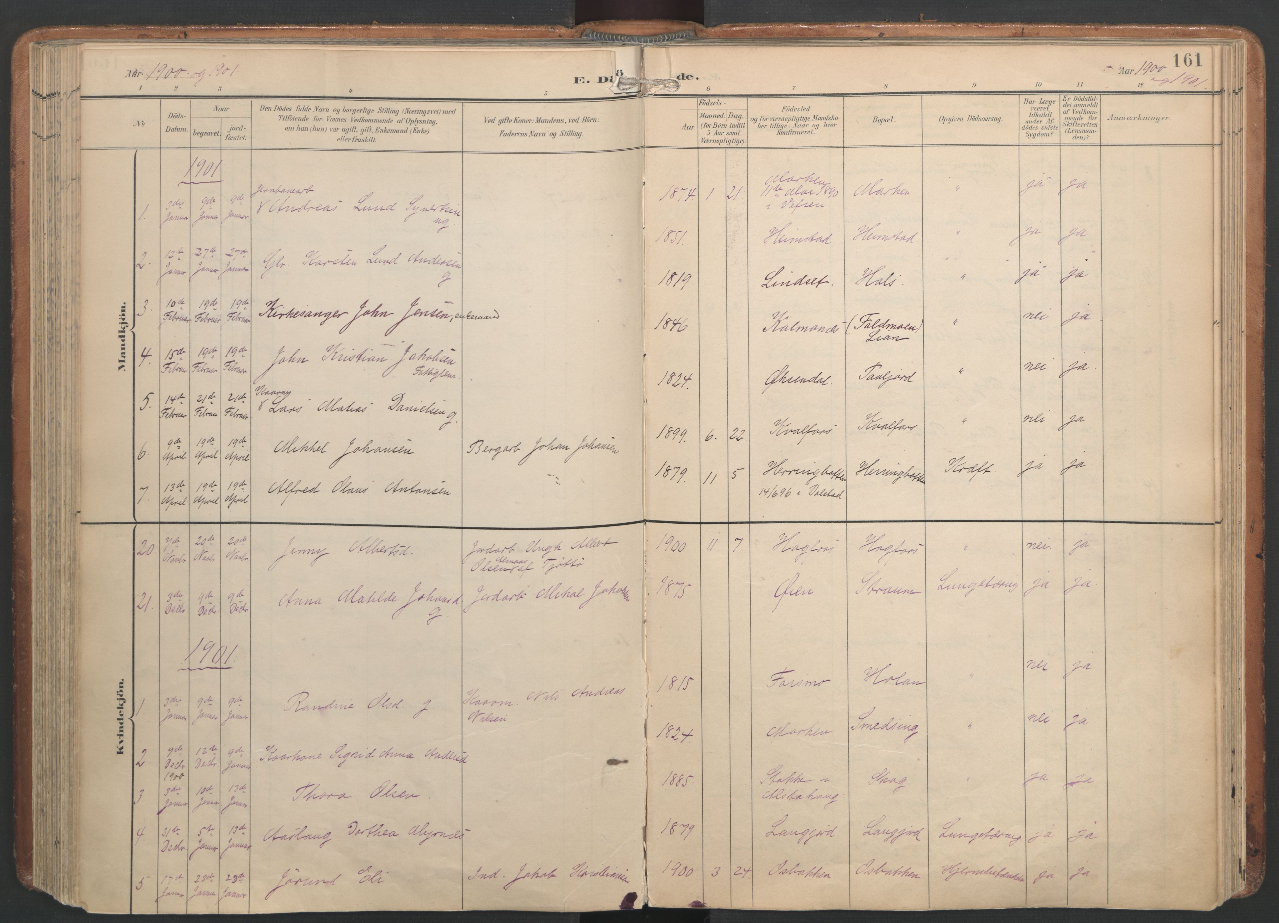 Ministerialprotokoller, klokkerbøker og fødselsregistre - Nordland, AV/SAT-A-1459/820/L0298: Parish register (official) no. 820A19, 1897-1915, p. 161