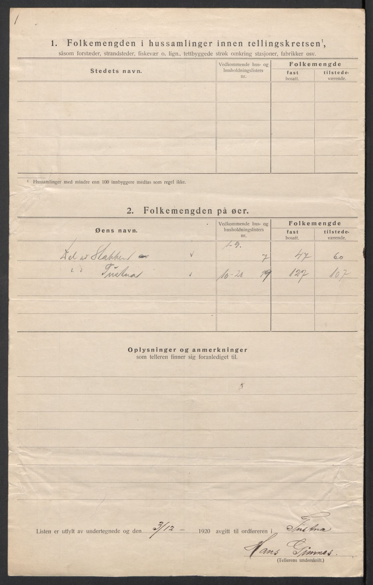 SAT, 1920 census for Tustna, 1920, p. 23