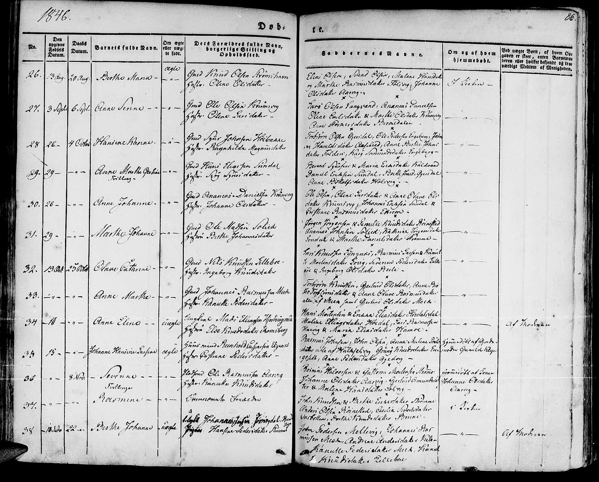 Ministerialprotokoller, klokkerbøker og fødselsregistre - Møre og Romsdal, AV/SAT-A-1454/511/L0139: Parish register (official) no. 511A06, 1831-1850, p. 86