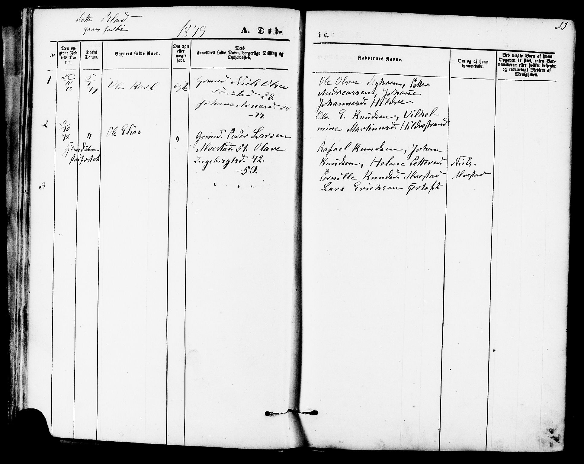 Ministerialprotokoller, klokkerbøker og fødselsregistre - Møre og Romsdal, AV/SAT-A-1454/536/L0500: Parish register (official) no. 536A09, 1876-1889, p. 33