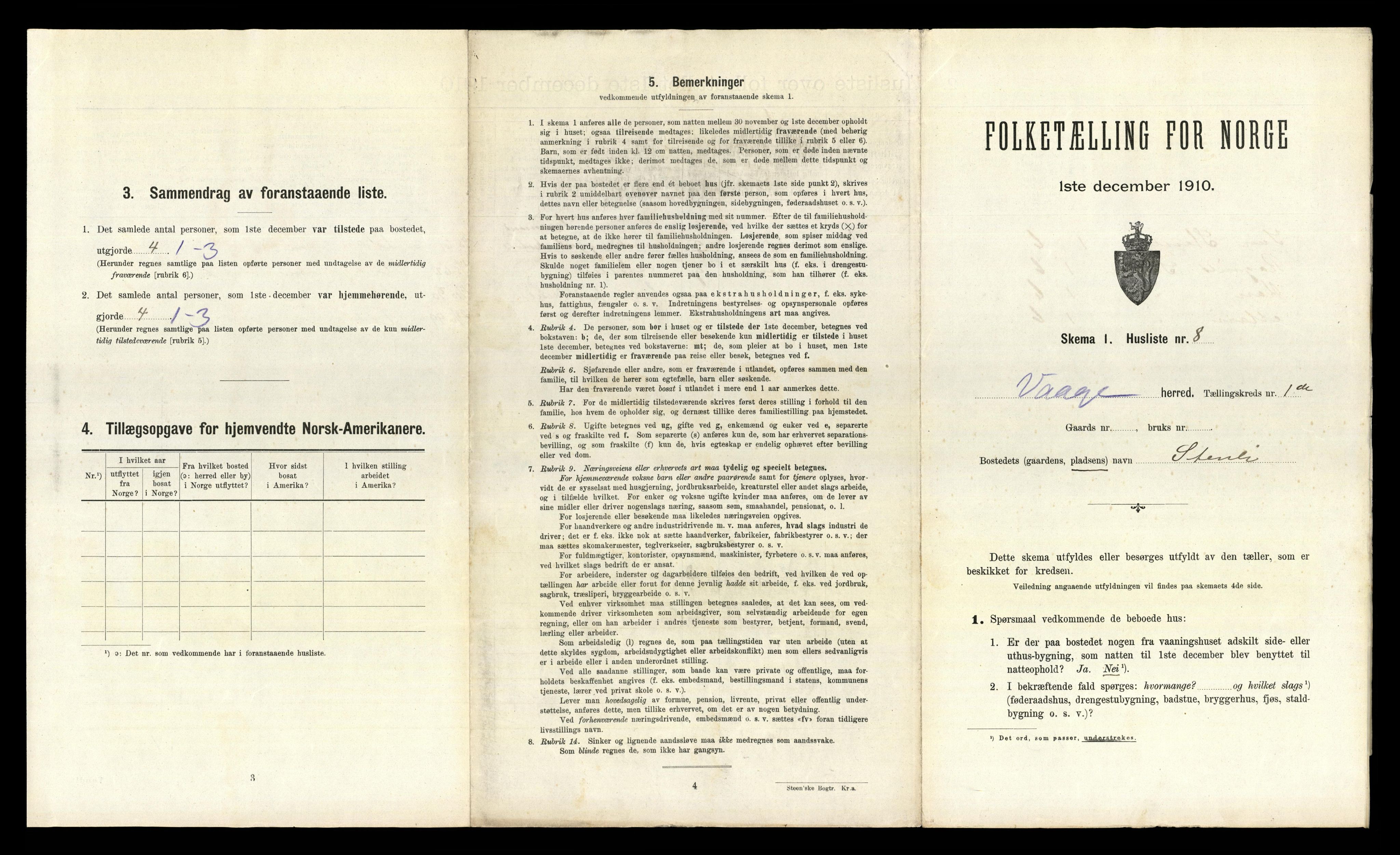 RA, 1910 census for Vågå, 1910, p. 649