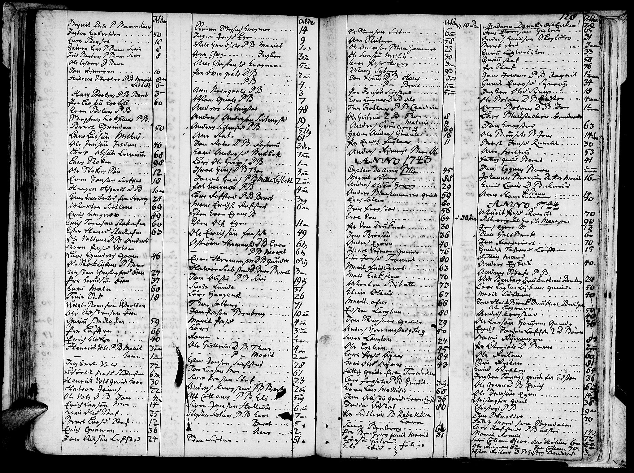 Ministerialprotokoller, klokkerbøker og fødselsregistre - Sør-Trøndelag, SAT/A-1456/691/L1057: Parish register (official) no. 691A01 /1, 1740-1767, p. 128
