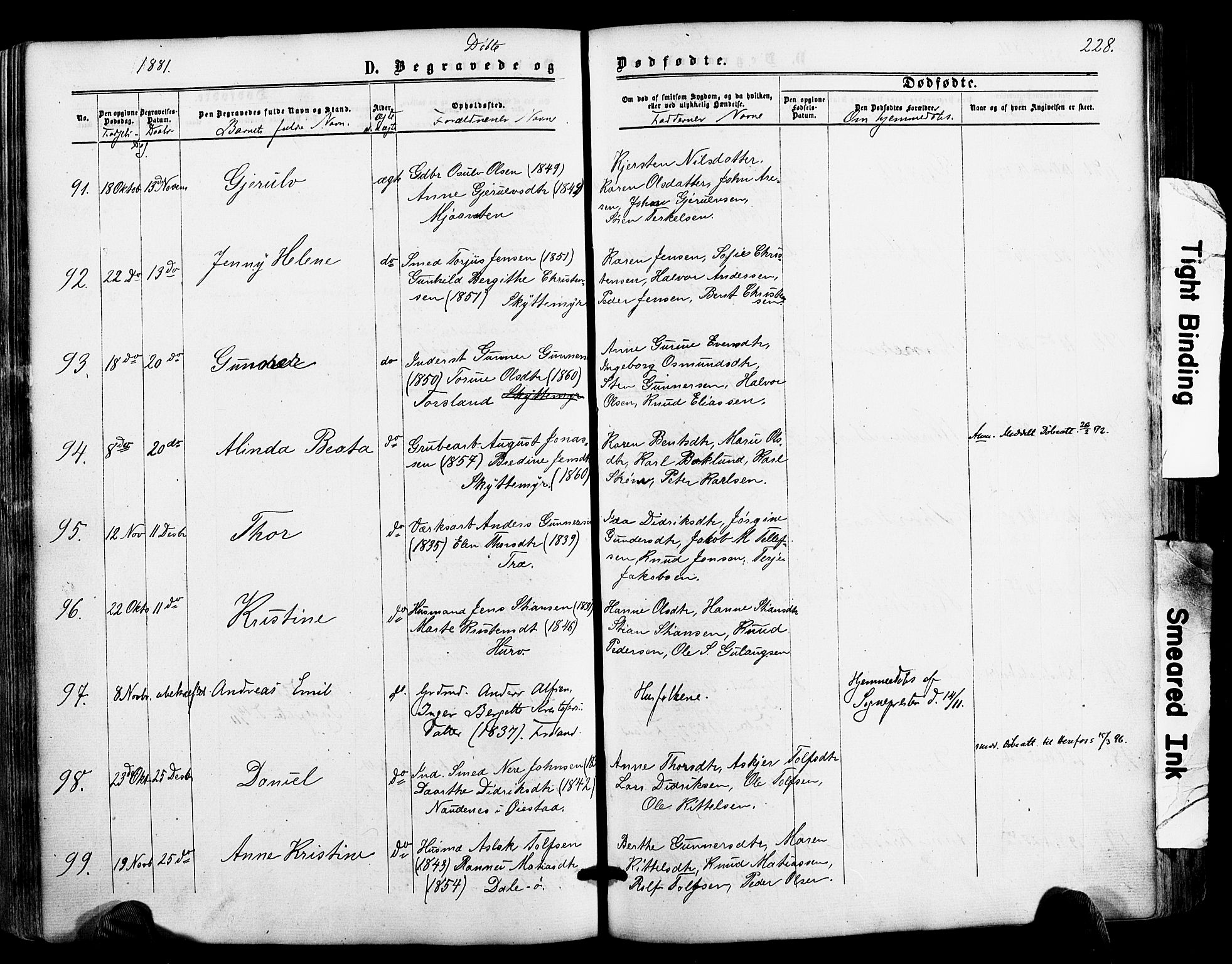 Froland sokneprestkontor, AV/SAK-1111-0013/F/Fa/L0003: Parish register (official) no. A 3, 1864-1881, p. 228