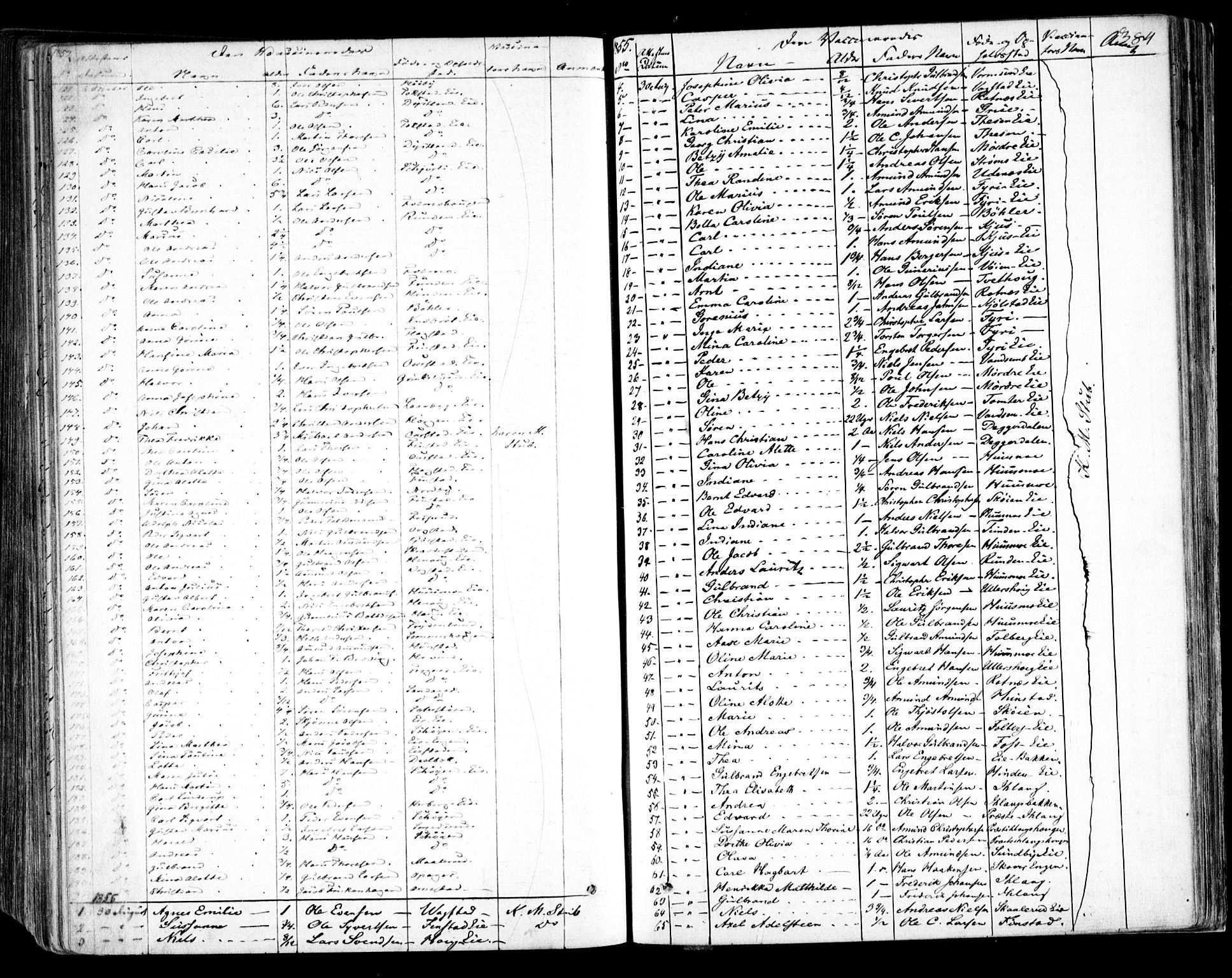 Nes prestekontor Kirkebøker, SAO/A-10410/F/Fa/L0007: Parish register (official) no. I 7, 1846-1858, p. 384