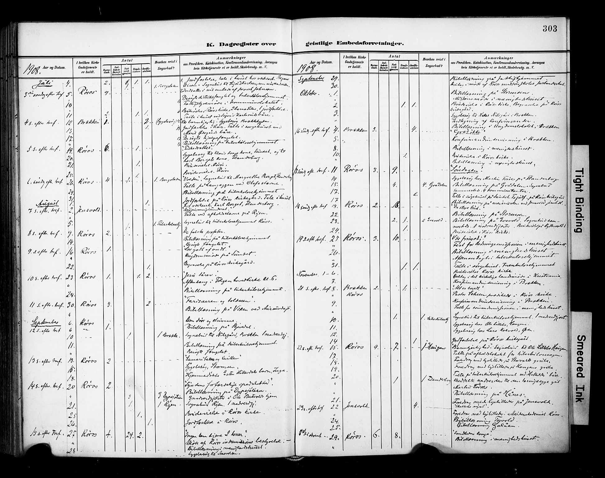 Ministerialprotokoller, klokkerbøker og fødselsregistre - Sør-Trøndelag, AV/SAT-A-1456/681/L0936: Parish register (official) no. 681A14, 1899-1908, p. 303