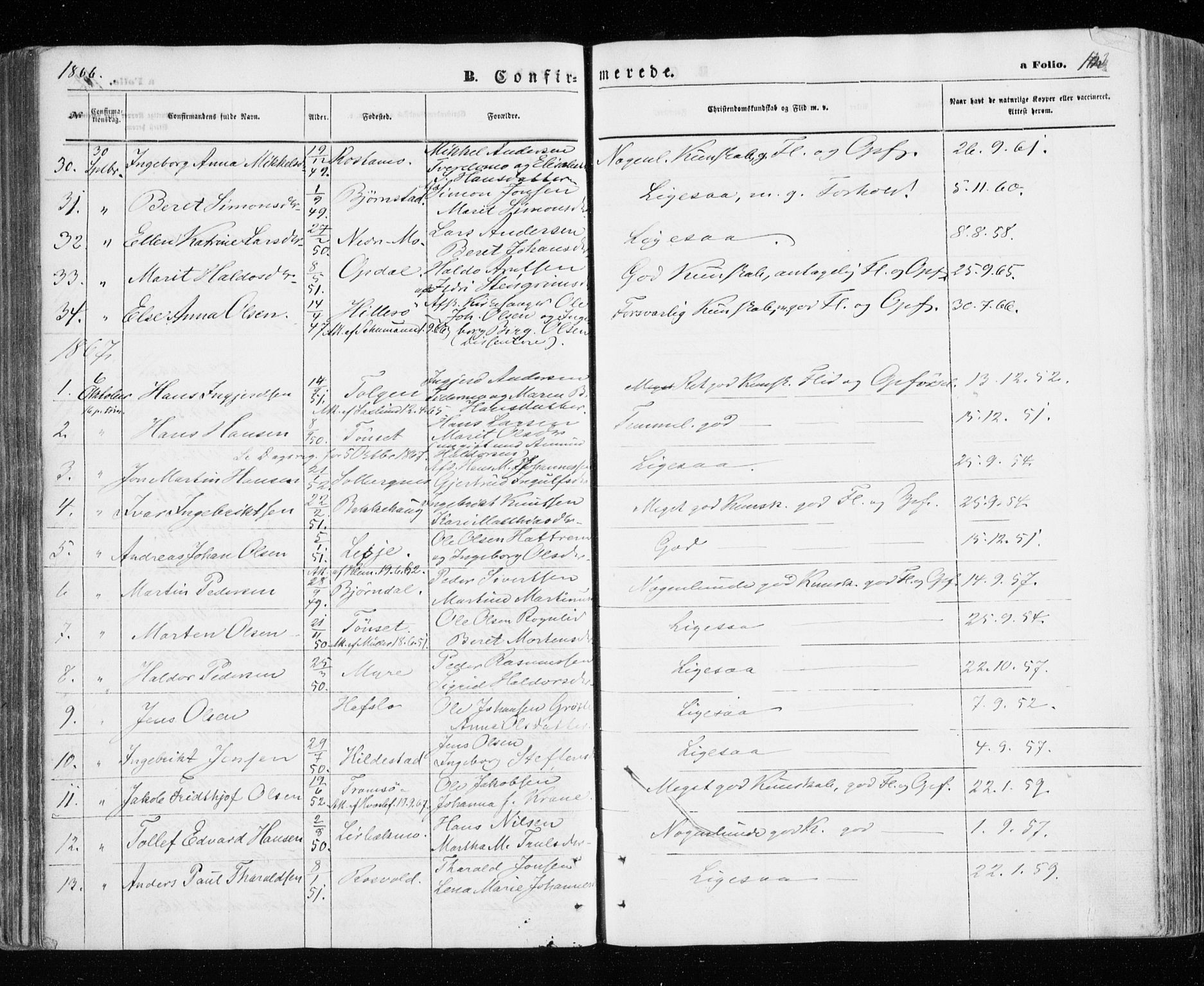 Målselv sokneprestembete, SATØ/S-1311/G/Ga/Gaa/L0004kirke: Parish register (official) no. 4, 1863-1872, p. 103