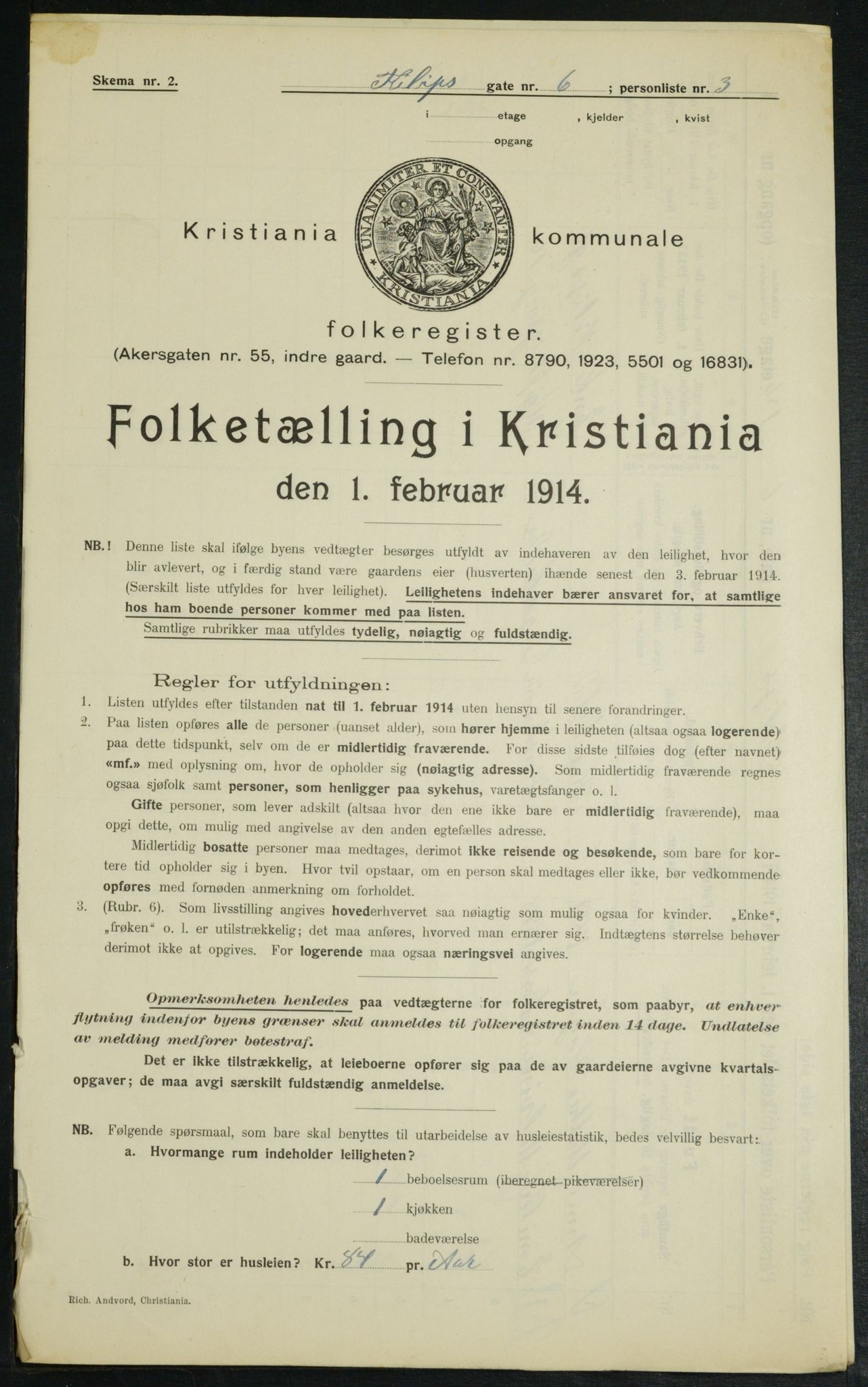 OBA, Municipal Census 1914 for Kristiania, 1914, p. 24400