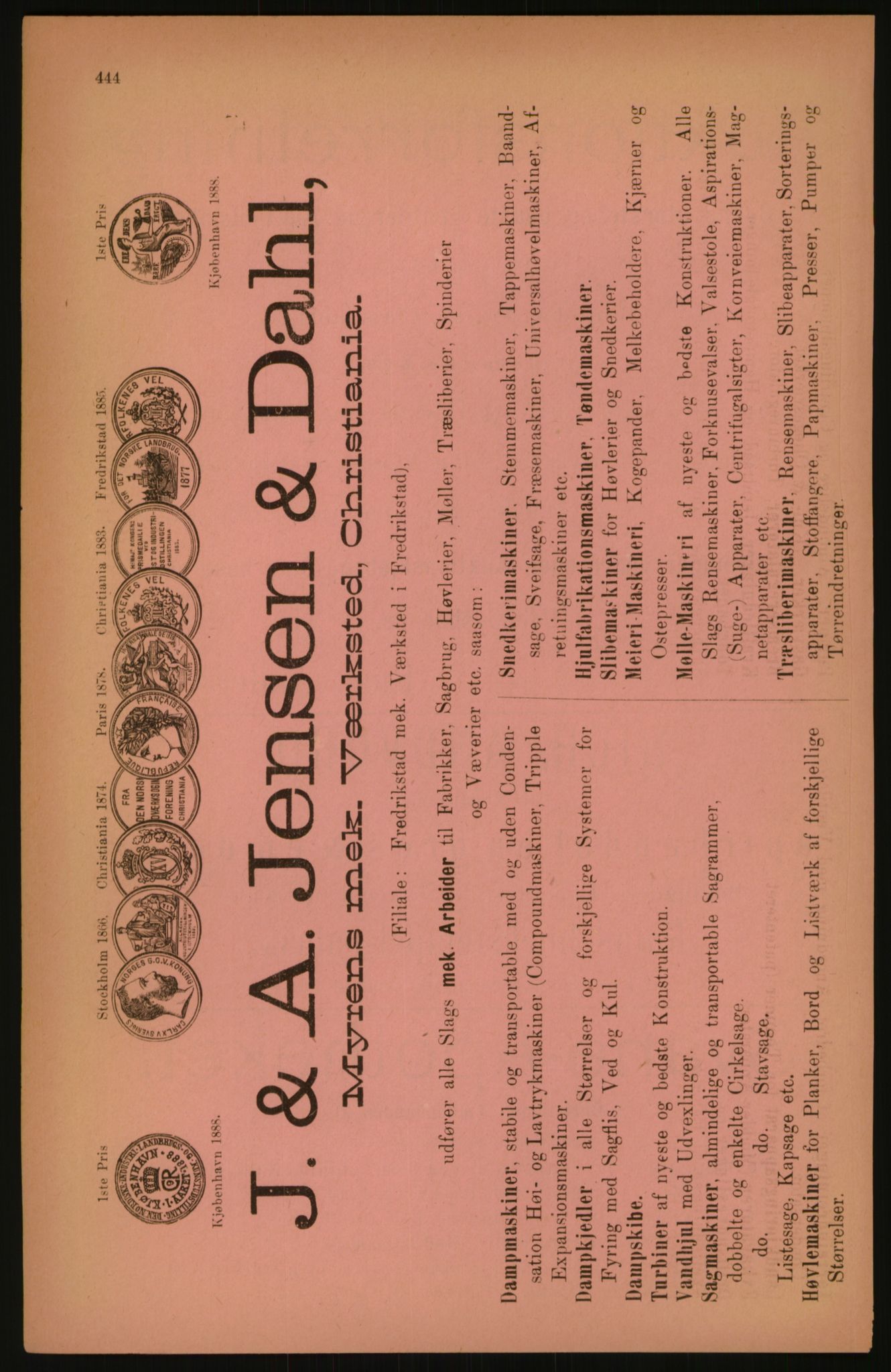 Kristiania/Oslo adressebok, PUBL/-, 1891, p. 444