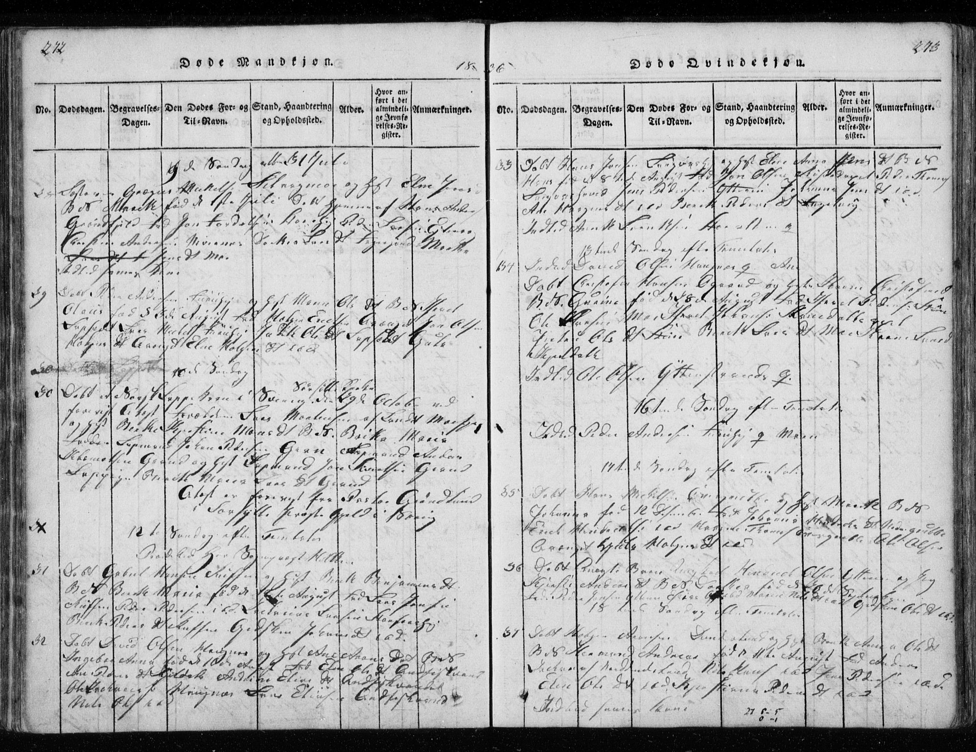 Ministerialprotokoller, klokkerbøker og fødselsregistre - Nordland, SAT/A-1459/827/L0412: Parish register (copy) no. 827C01, 1820-1841, p. 272-273