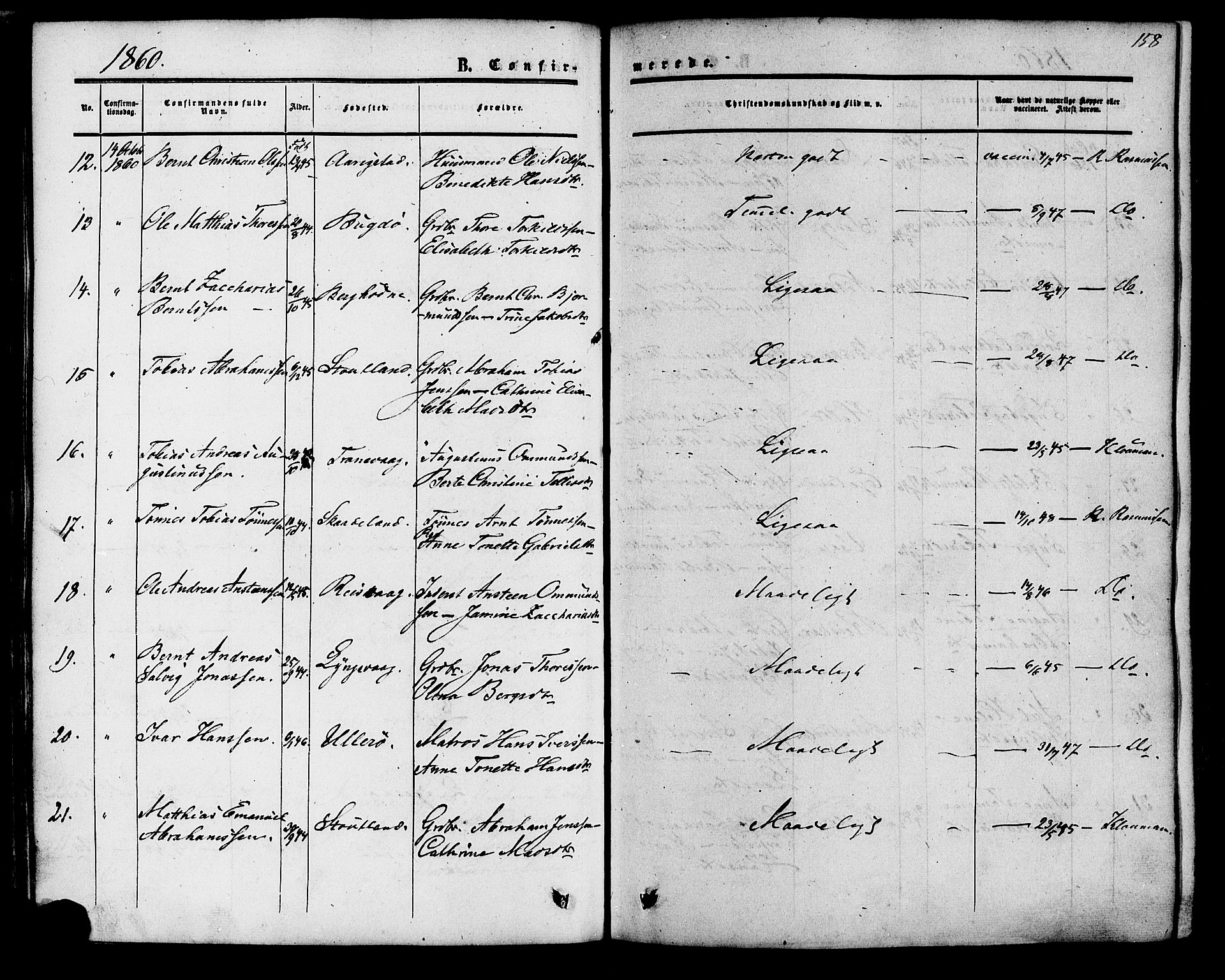 Herad sokneprestkontor, AV/SAK-1111-0018/F/Fa/Fab/L0004: Parish register (official) no. A 4, 1853-1885, p. 158