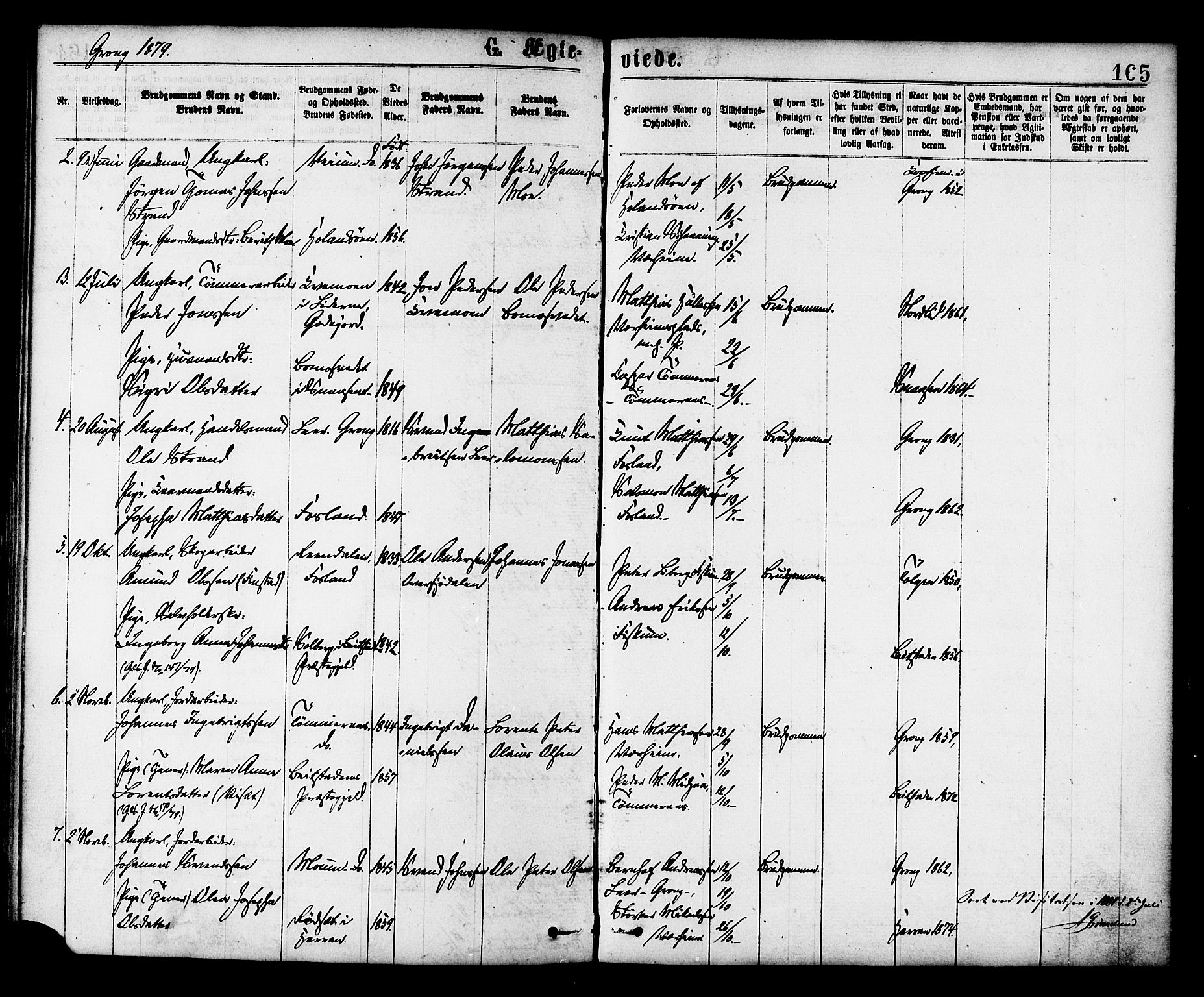 Ministerialprotokoller, klokkerbøker og fødselsregistre - Nord-Trøndelag, SAT/A-1458/758/L0516: Parish register (official) no. 758A03 /1, 1869-1879, p. 165