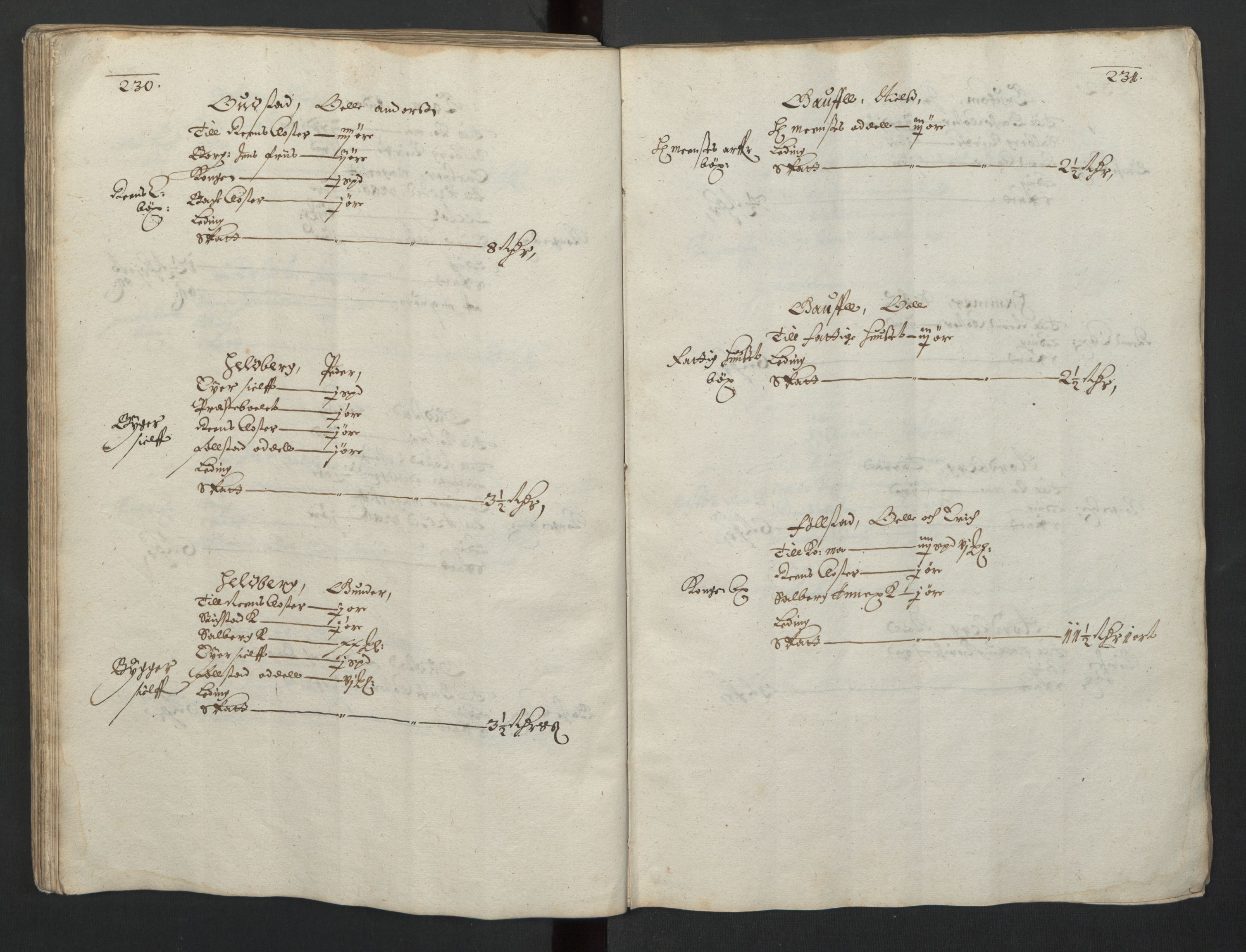 Rentekammeret inntil 1814, Realistisk ordnet avdeling, AV/RA-EA-4070/L/L0029/0001: Trondheim lagdømme: / Alminnelig jordebok og skattemanntall - Inderøy, 1661, p. 230-231