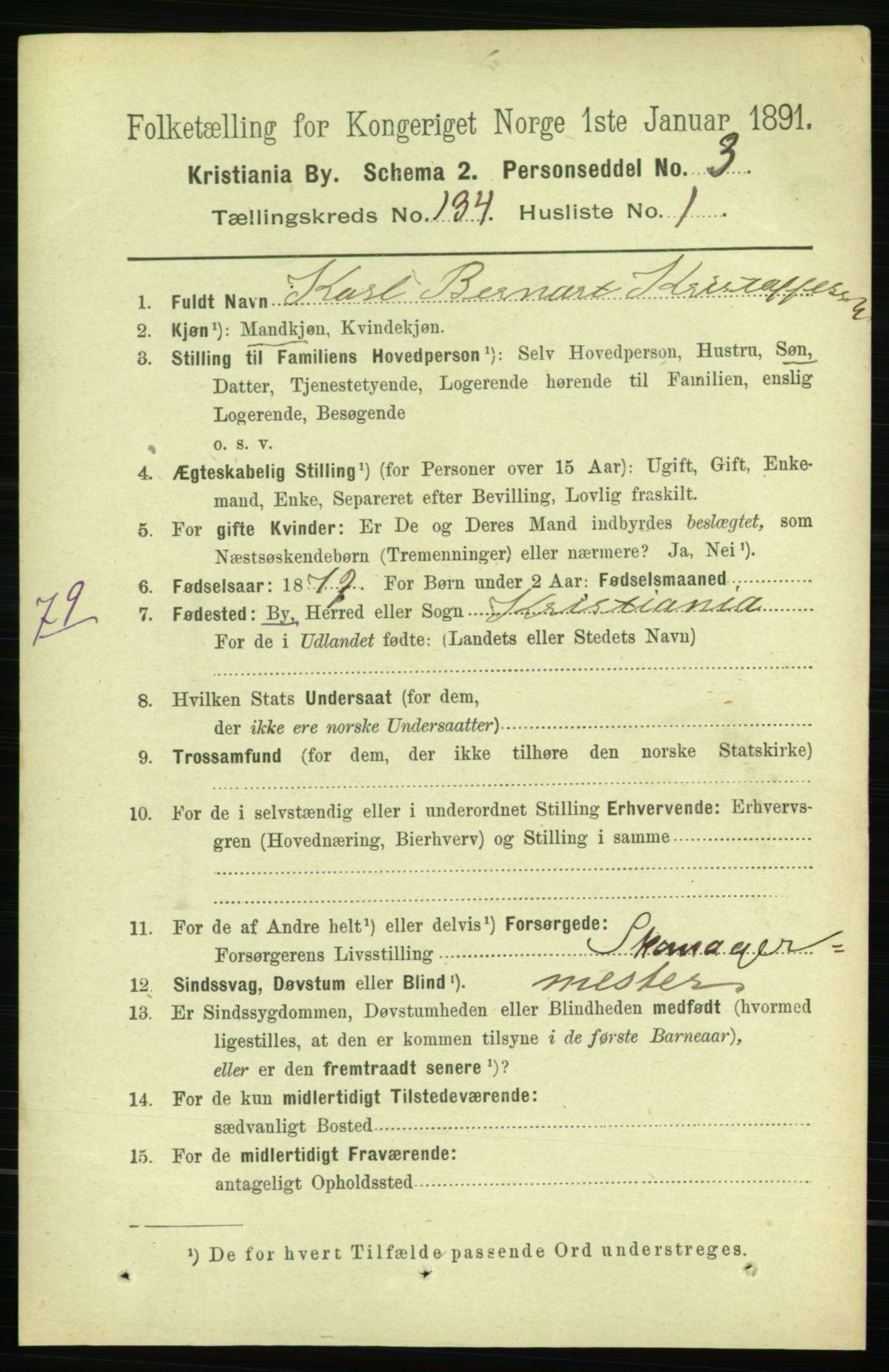 RA, 1891 census for 0301 Kristiania, 1891, p. 73508