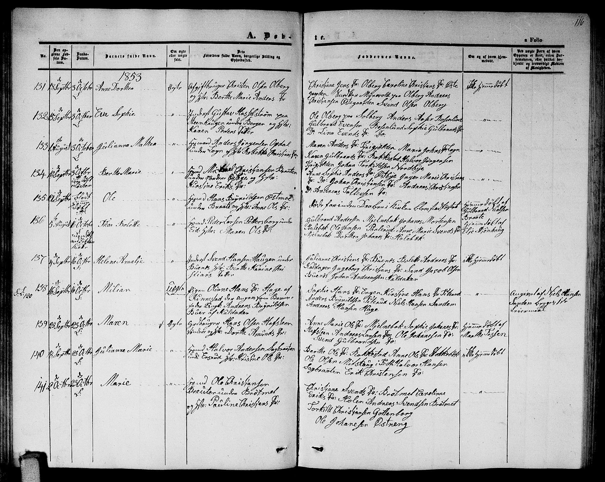 Høland prestekontor Kirkebøker, AV/SAO-A-10346a/G/Ga/L0003: Parish register (copy) no. I 3, 1846-1853, p. 116